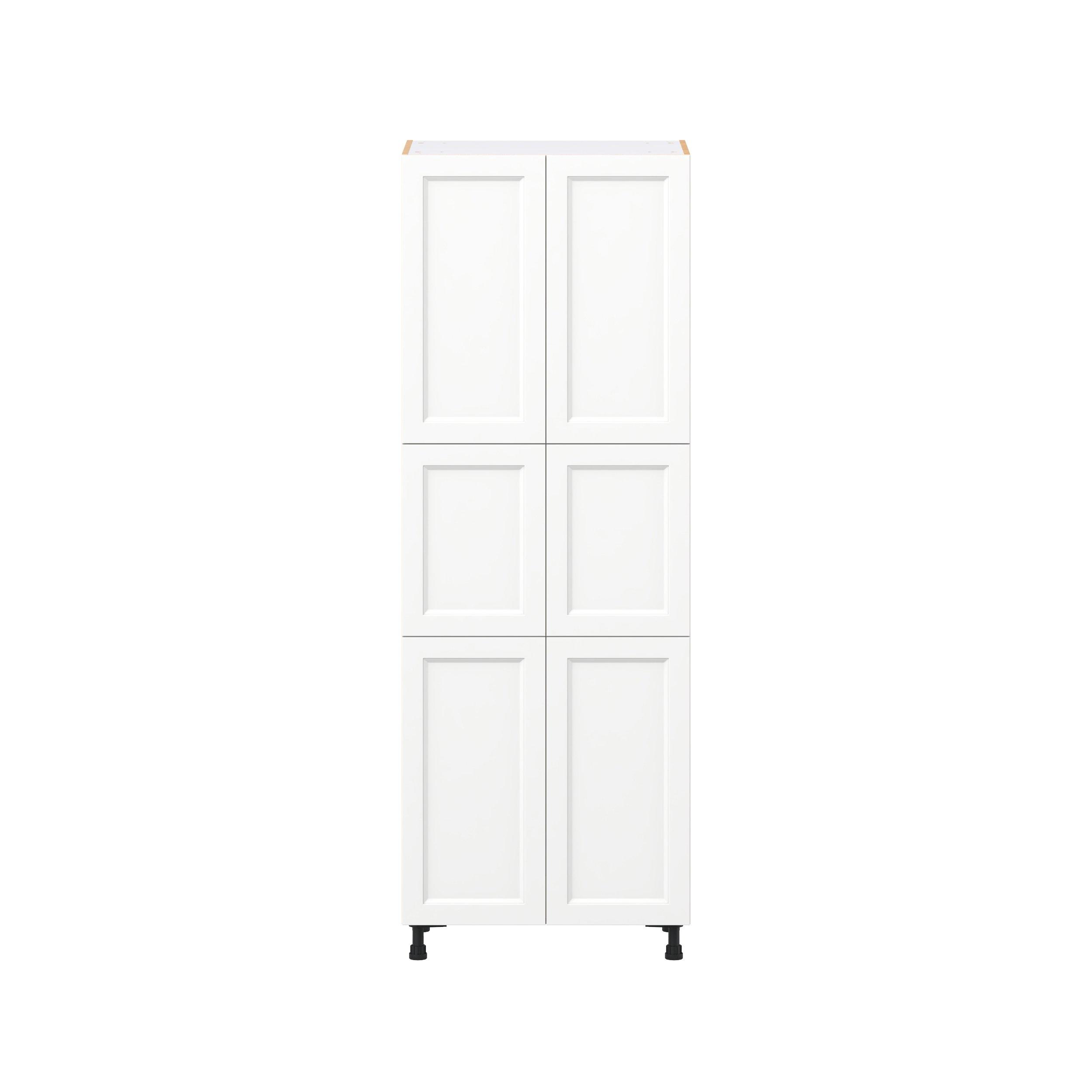 Peachtree 30 in. Painted Bright White Pantry Cabinet with Inner Pull-Out Drawer