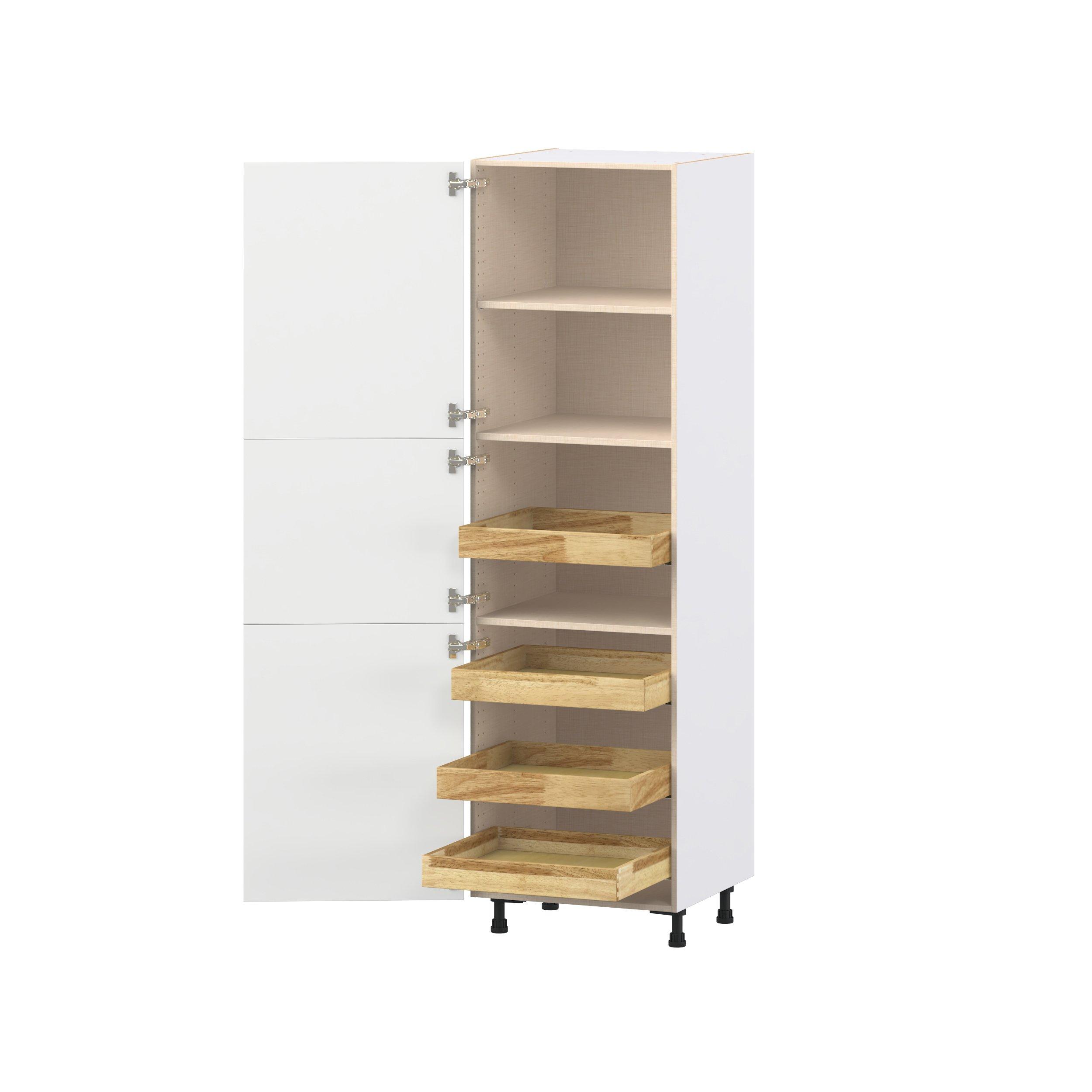 Peachtree 24 in. Painted Bright White Pantry Cabinet with Inner Pull-Out Drawer