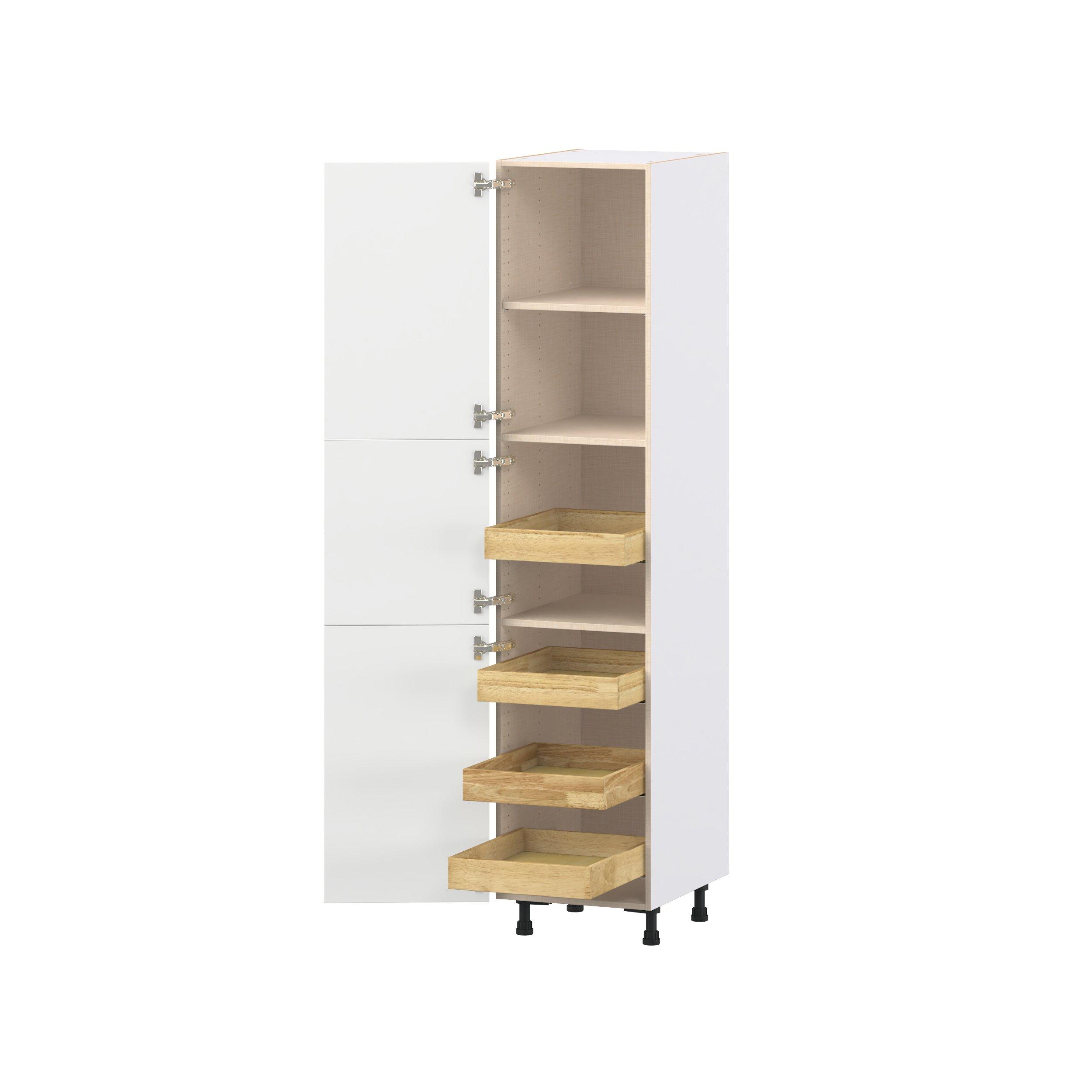 Peachtree 18 in. Painted Bright White Pantry Cabinet with Inner Pull-Out Drawer