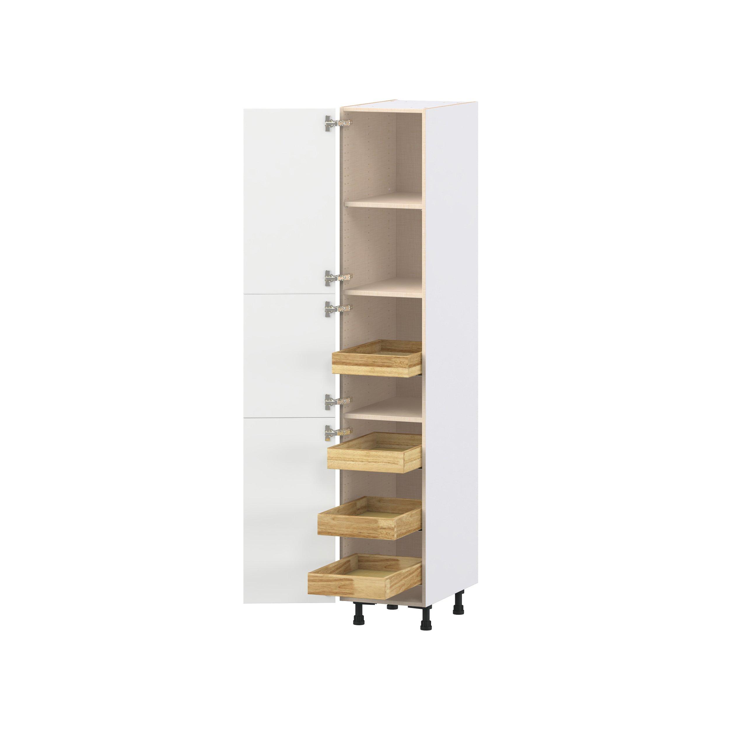 Peachtree 15 in. Painted Bright White Pantry Cabinet with Inner Pull-Out Drawer