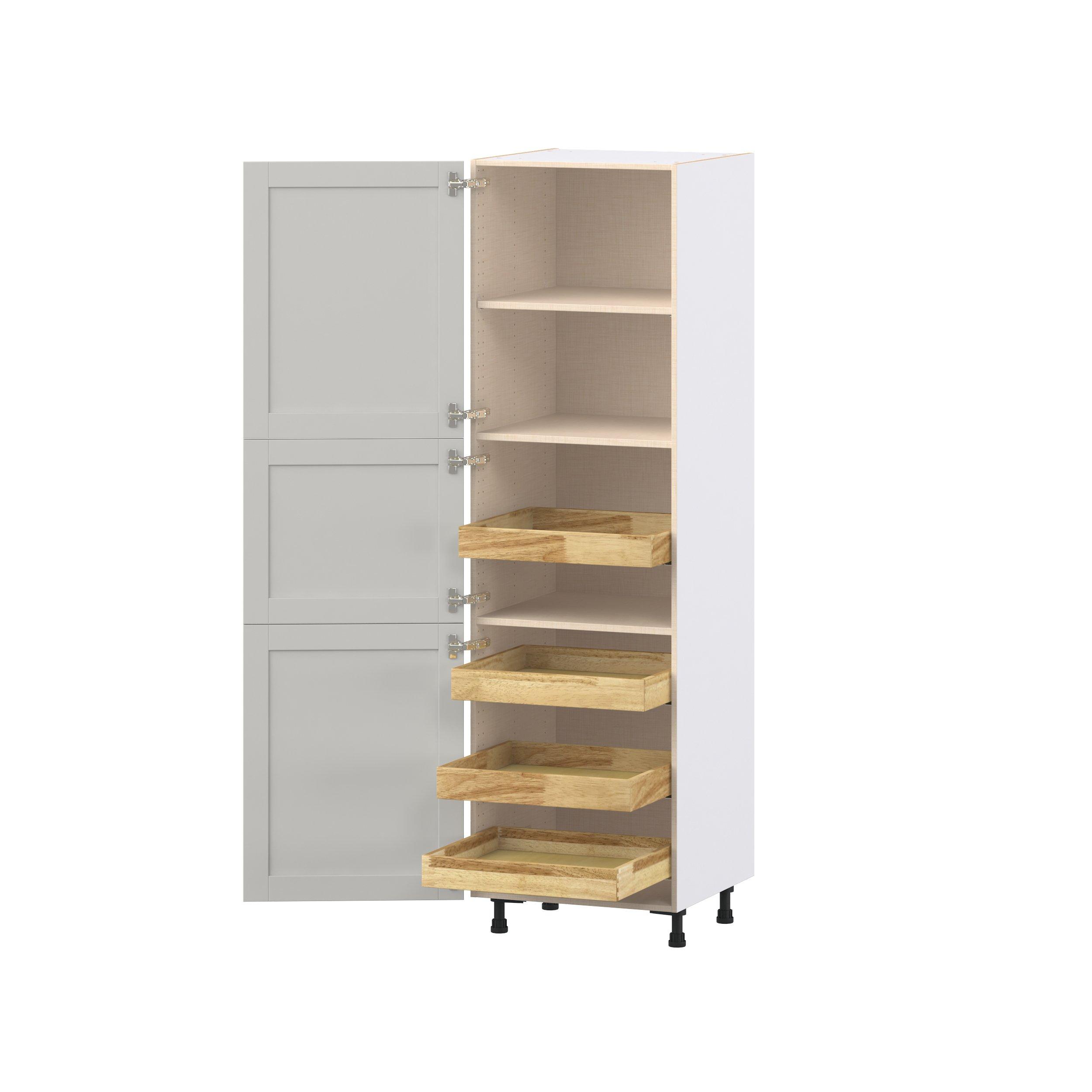Summerhill 24 in. Light Gray Pantry Cabinet with Inner Pull-Out Drawer