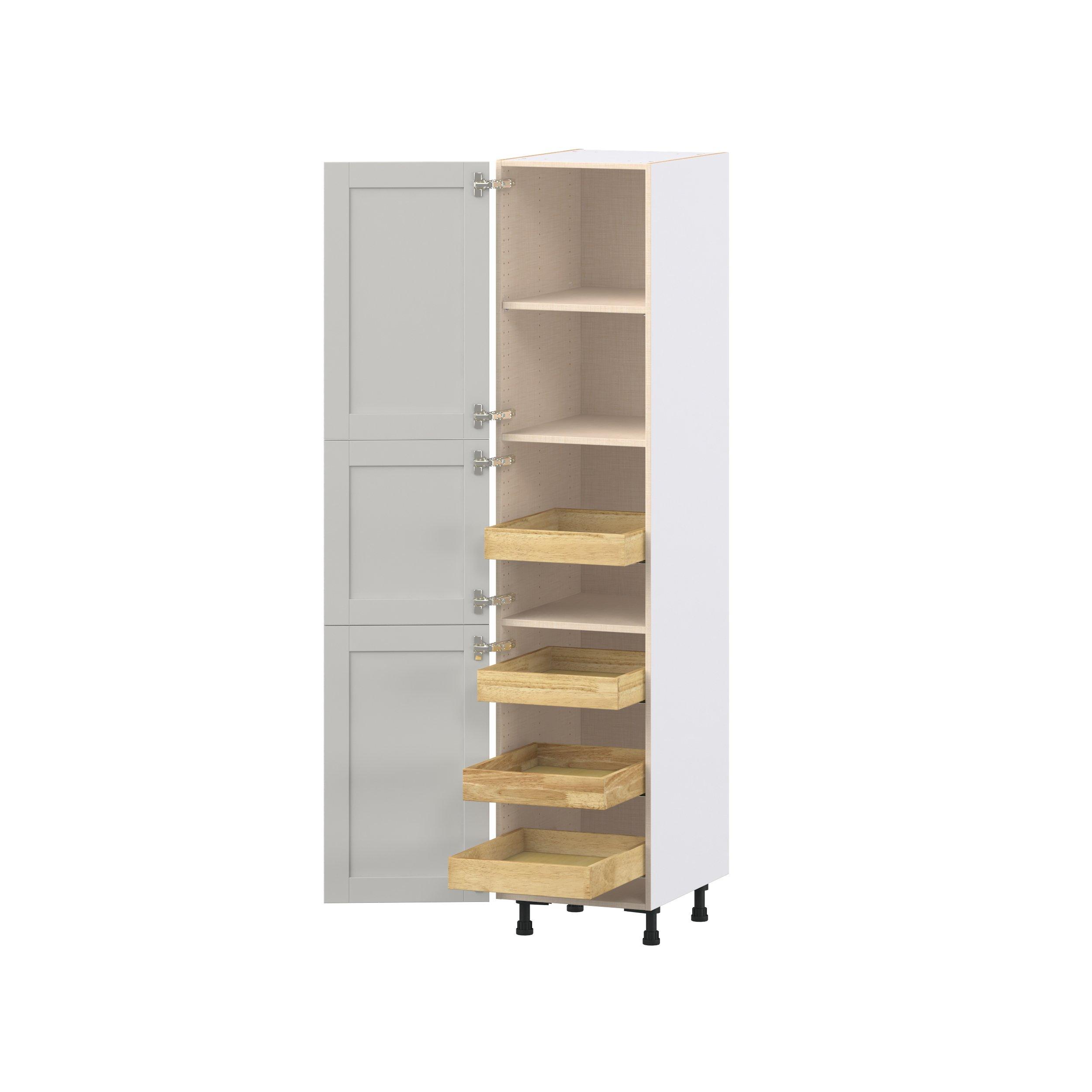 Summerhill 18 in. Light Gray Pantry Cabinet with Inner Pull-Out Drawer