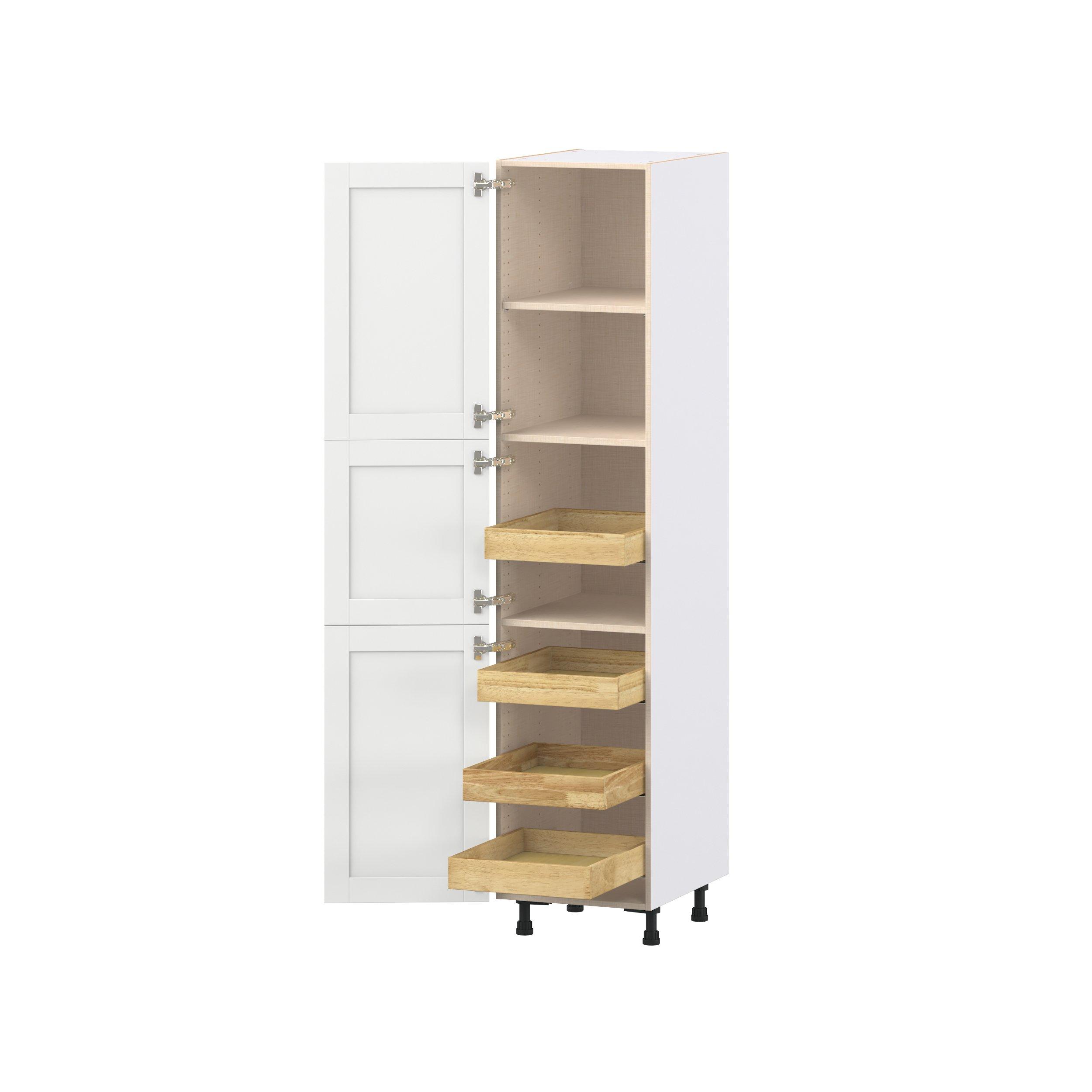 Summerhill 18 in. Bright White Pantry Cabinet with Inner Pull-Out Drawer