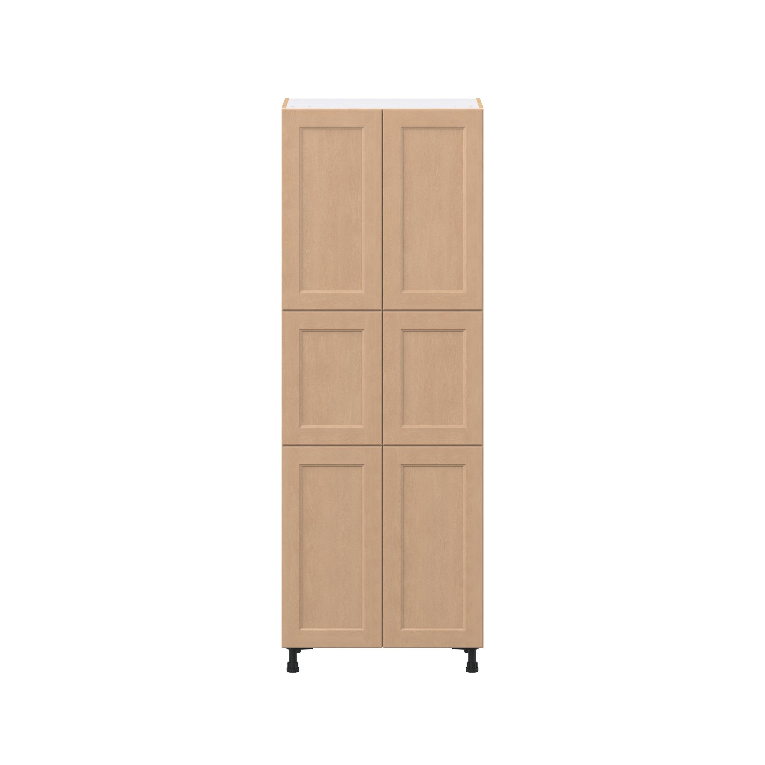 Sugarhill 30 in. Stained Sugar Cookie Pantry Cabinet with Inner Pull-Out Drawer