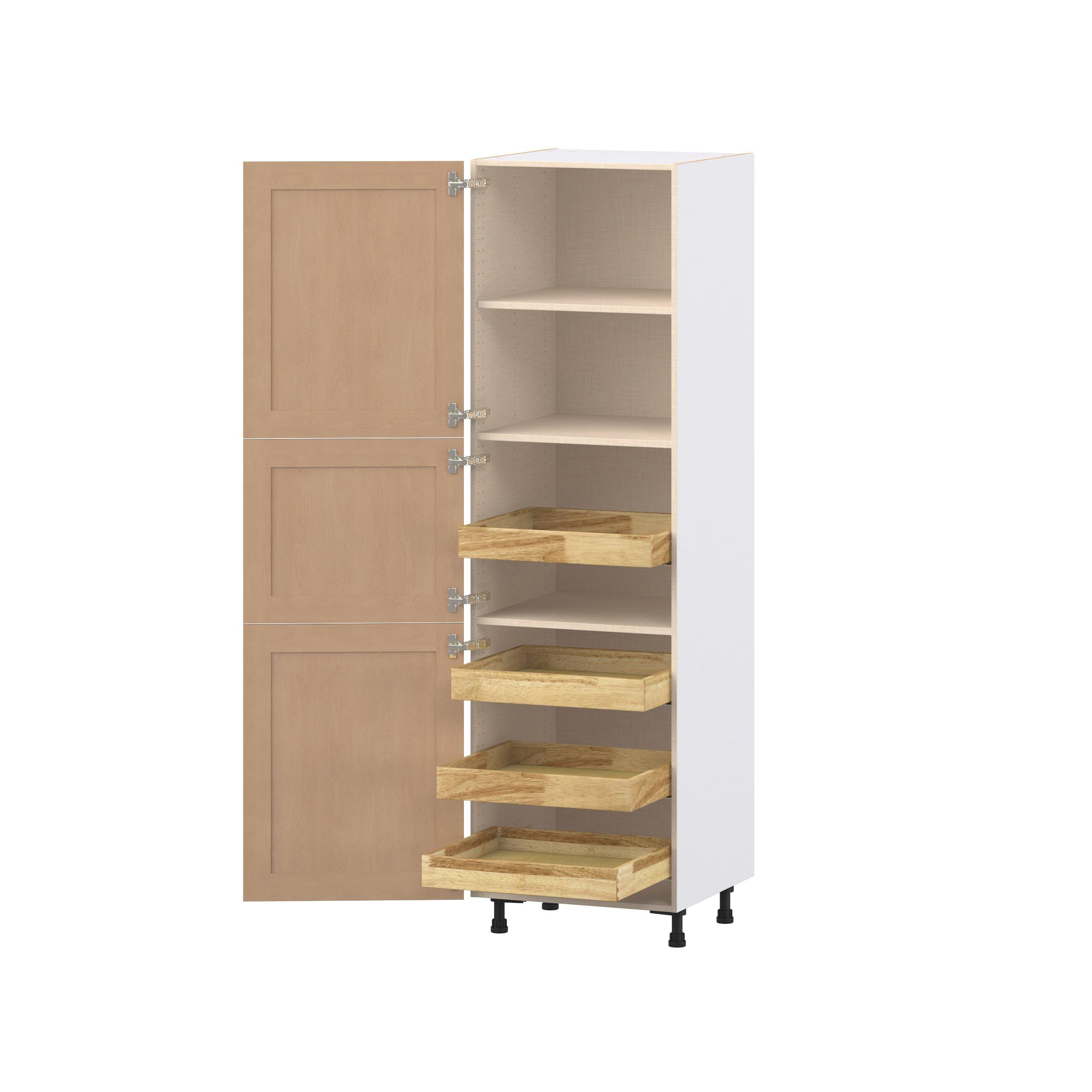 Sugarhill 24 in. Stained Sugar Cookie Pantry Cabinet with Inner Pull-Out Drawer
