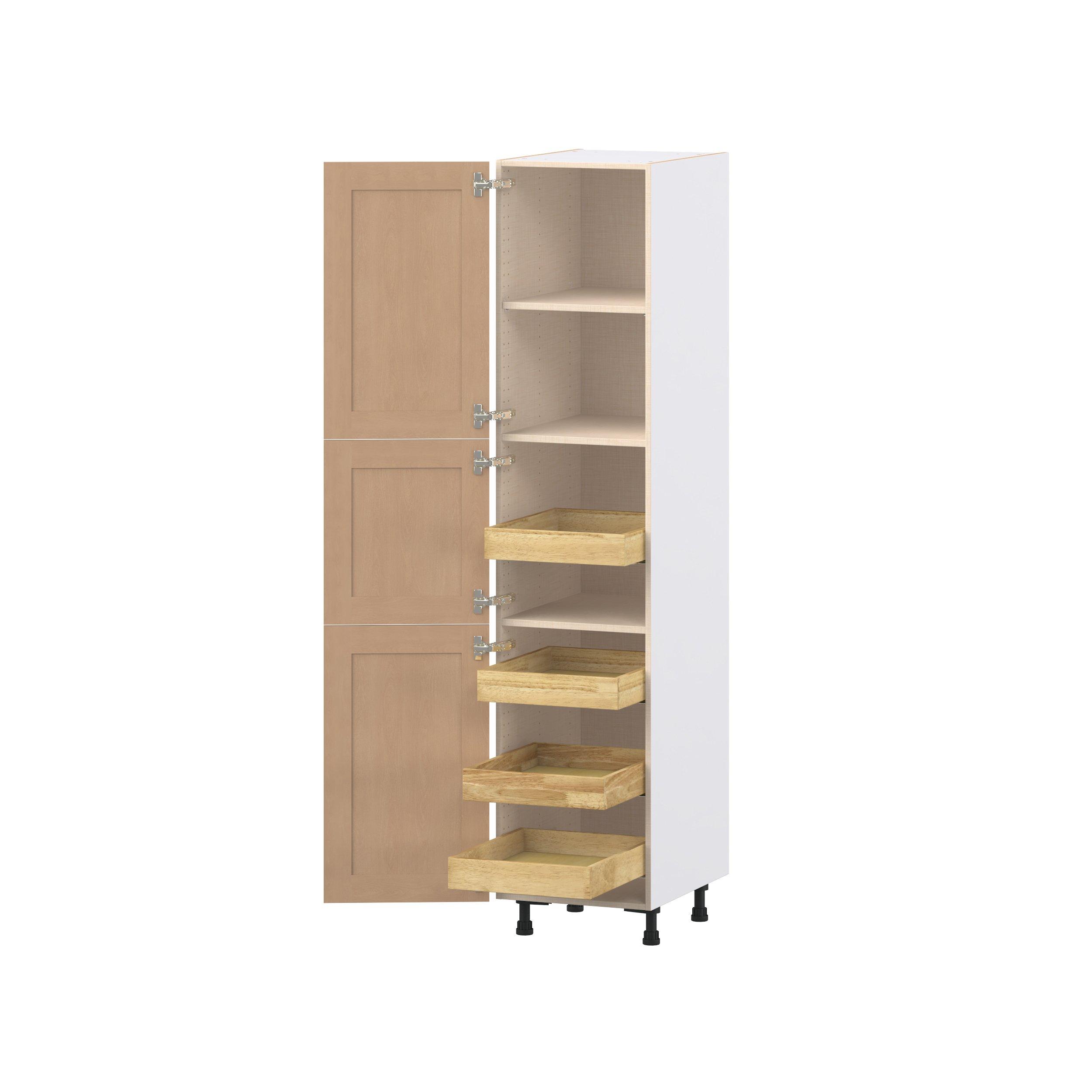 Sugarhill 18 in. Stained Sugar Cookie Pantry Cabinet with Inner Pull-Out Drawer