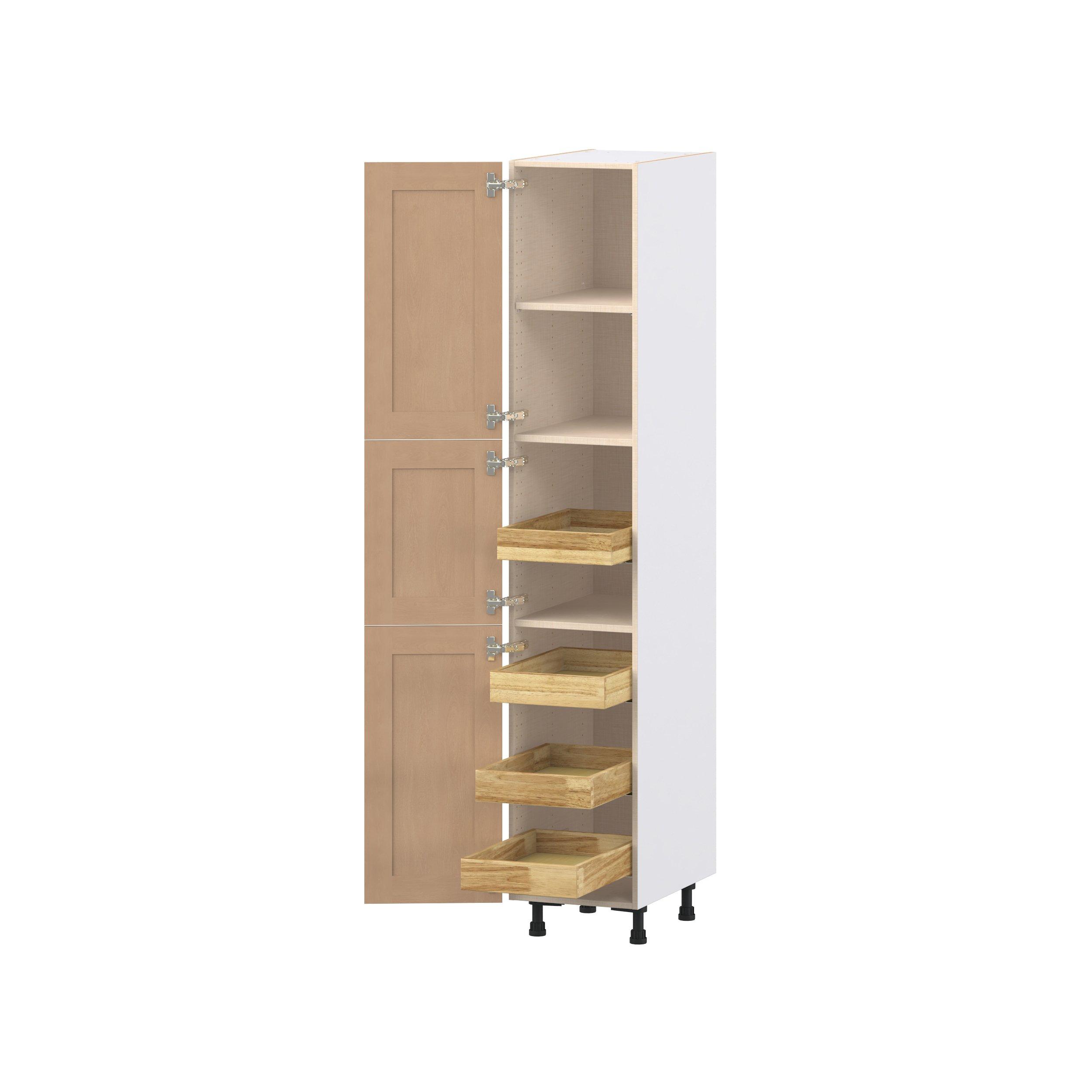 Sugarhill 15 in. Stained Sugar Cookie Pantry Cabinet with Inner Pull-Out Drawer