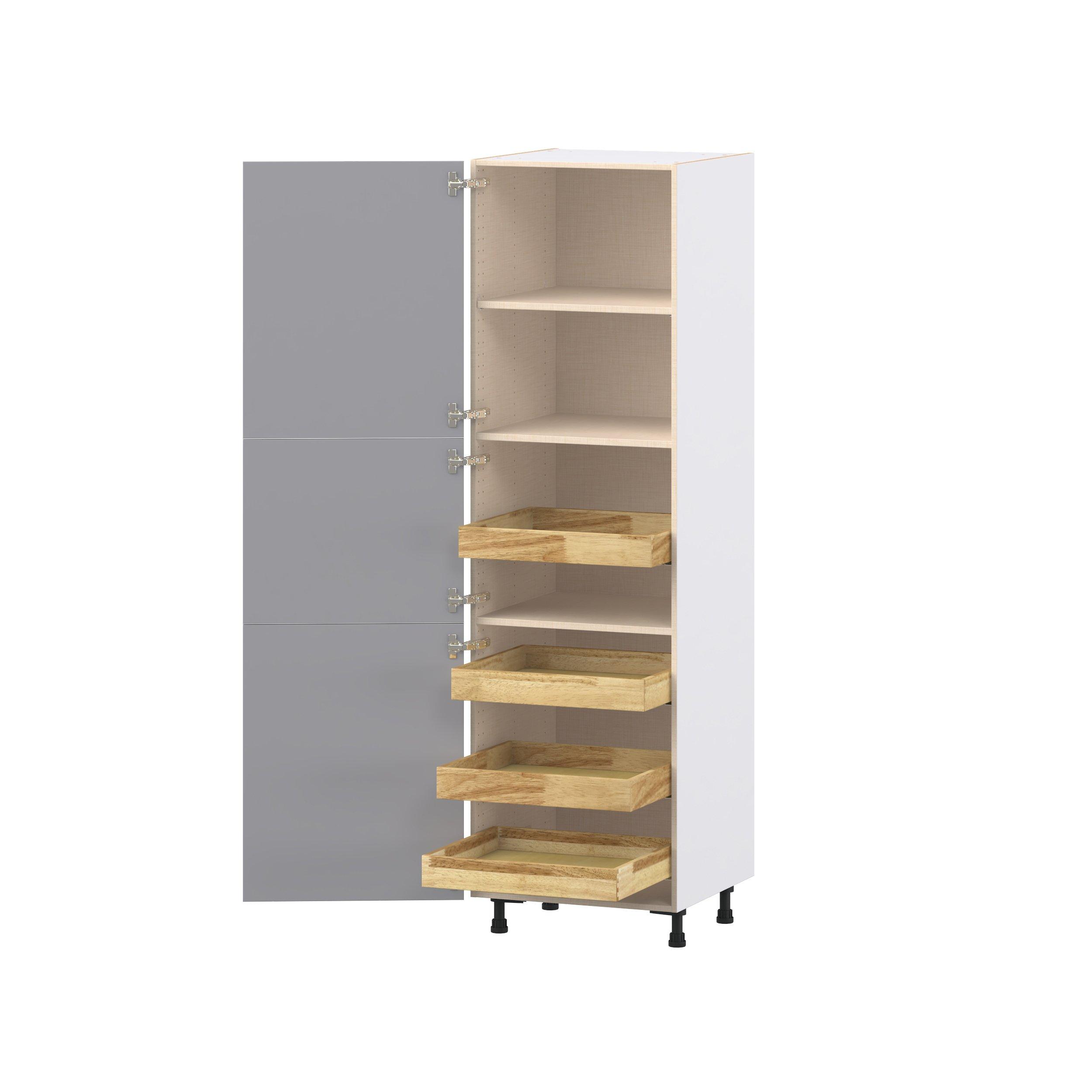 Candler 24 in. Painted Slate Gray Pantry Cabinet with Inner Pull-Out Drawer