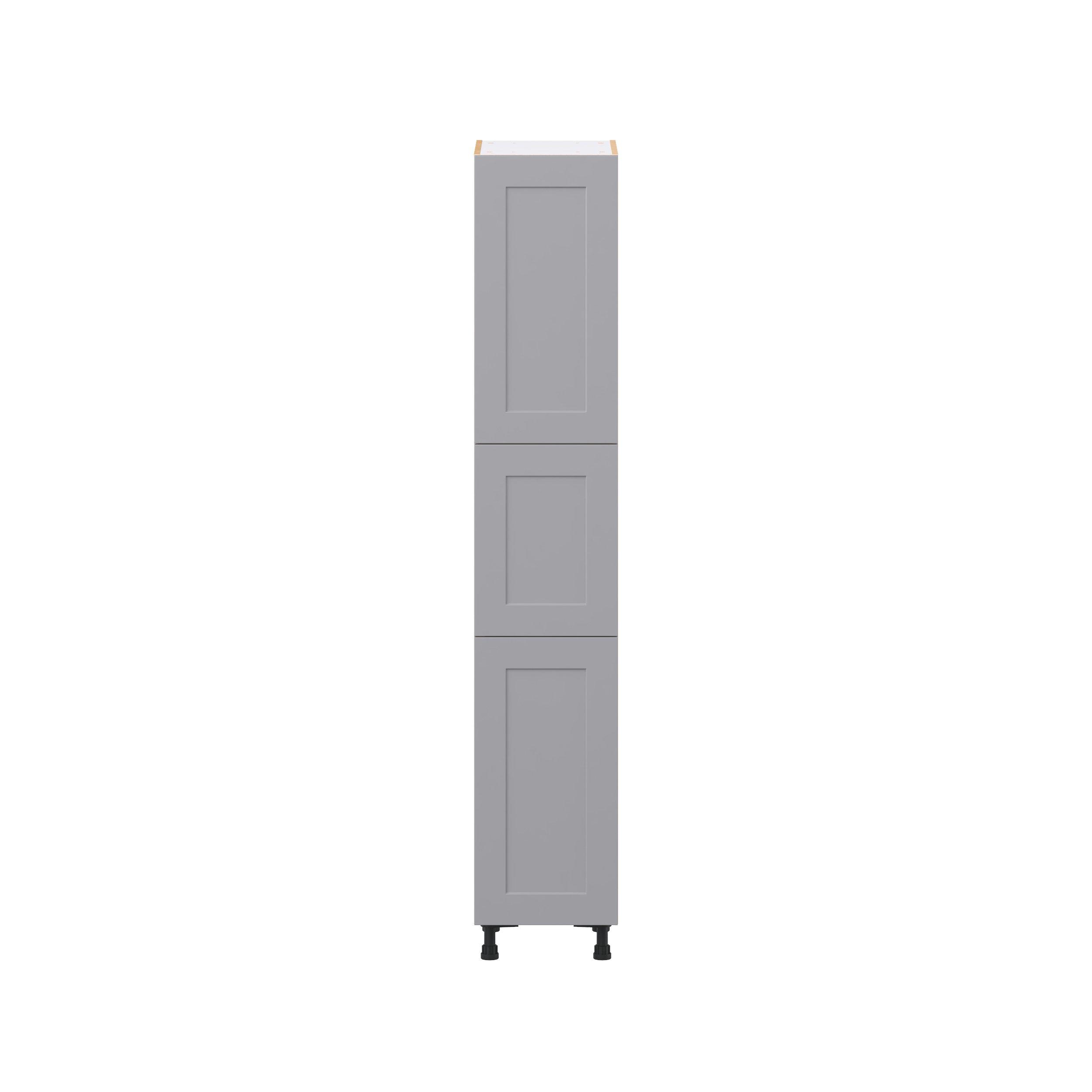 Candler 15 in. Painted Slate Gray Pantry Cabinet with Inner Pull-Out Drawer