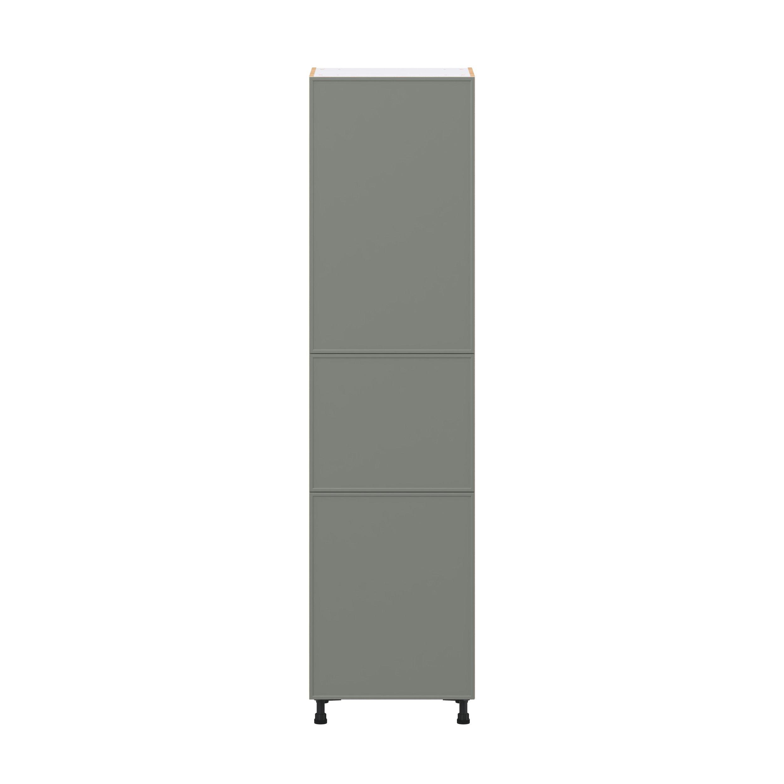 Linden 24 in. Painted Moss Green Pantry Cabinet with Inner Pull-Out Drawer