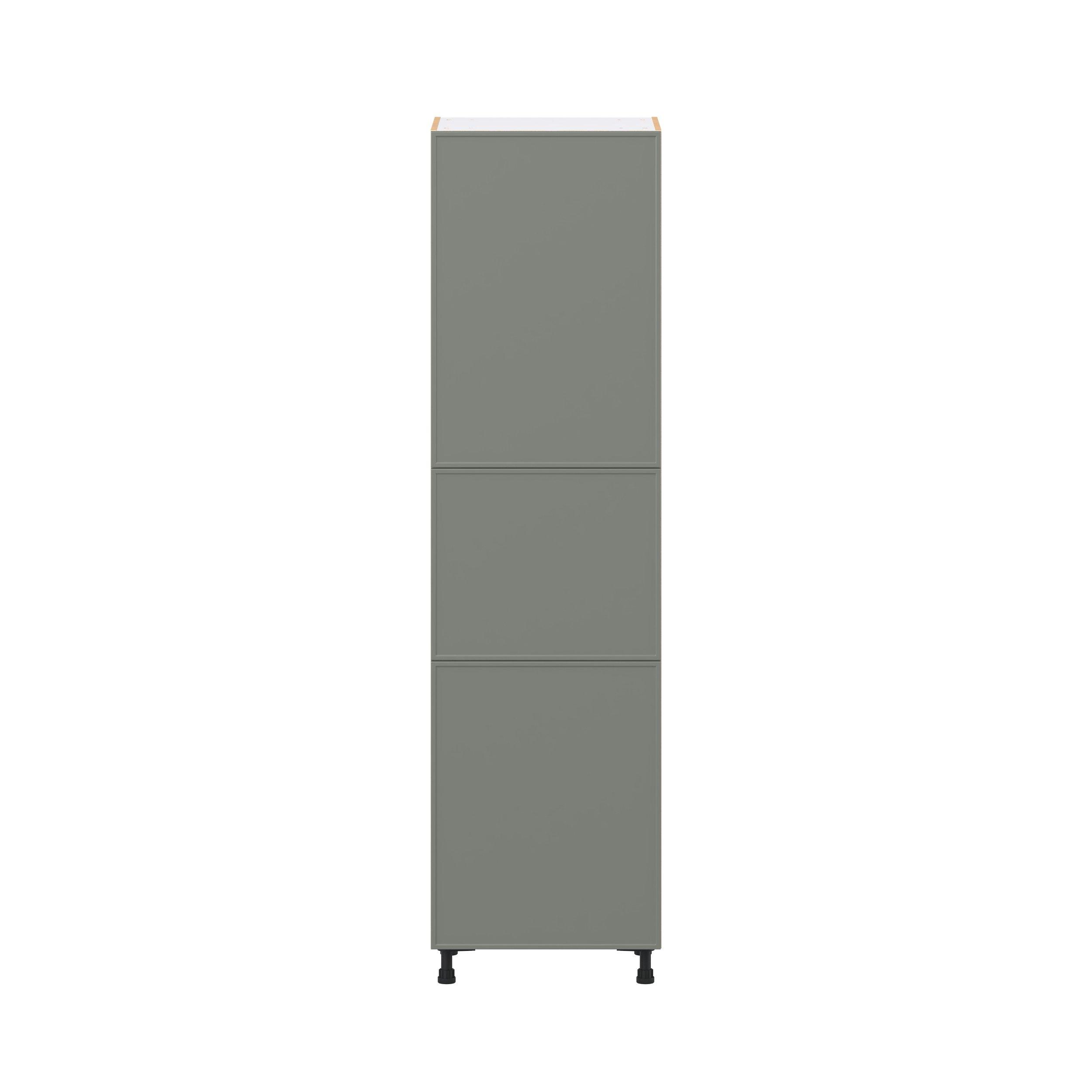 Linden 24 in. Painted Moss Green Pantry Cabinet with Inner Pull-Out Drawer