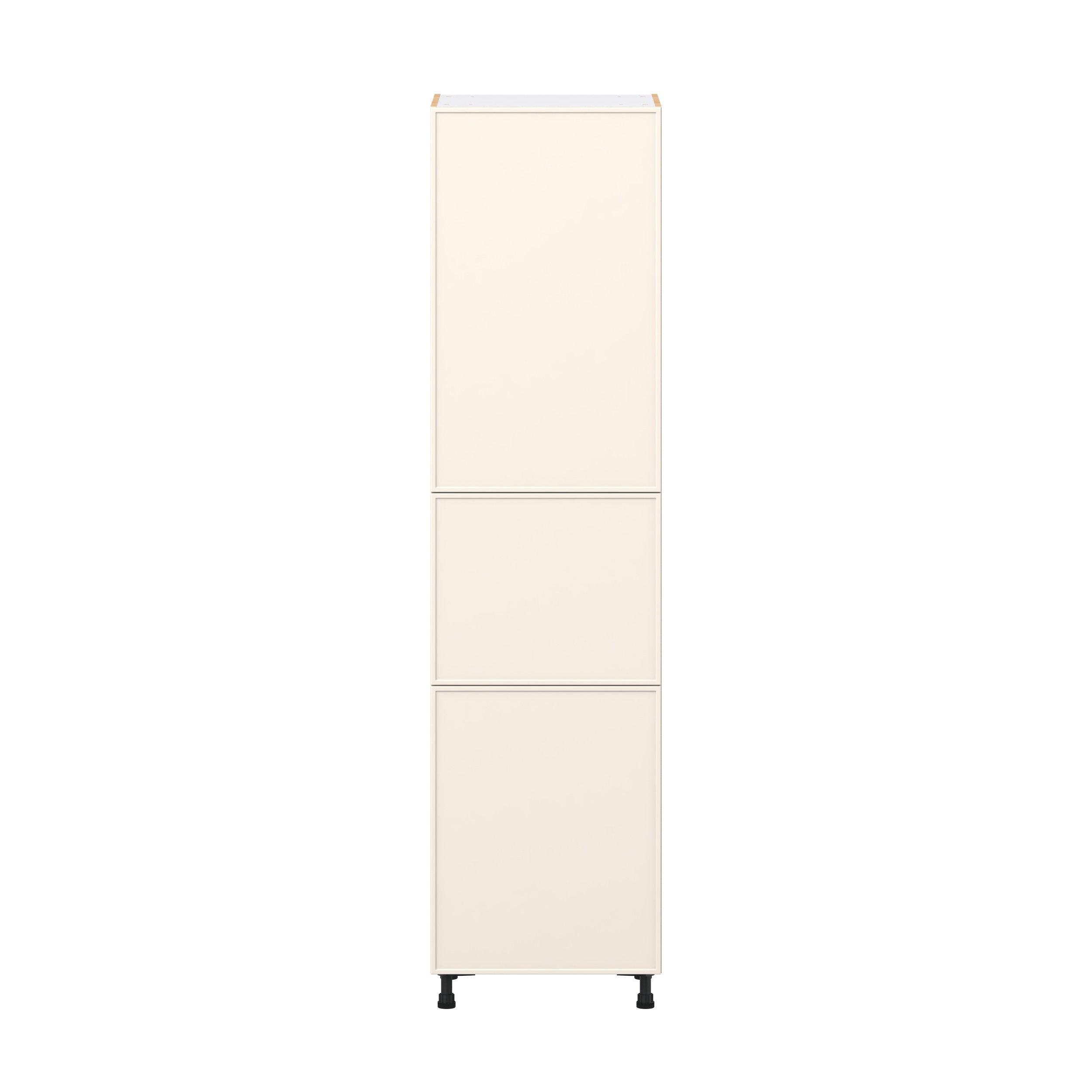 Linden 24 in. Painted Washed Linen Pantry Cabinet with Inner Pull-Out Drawer