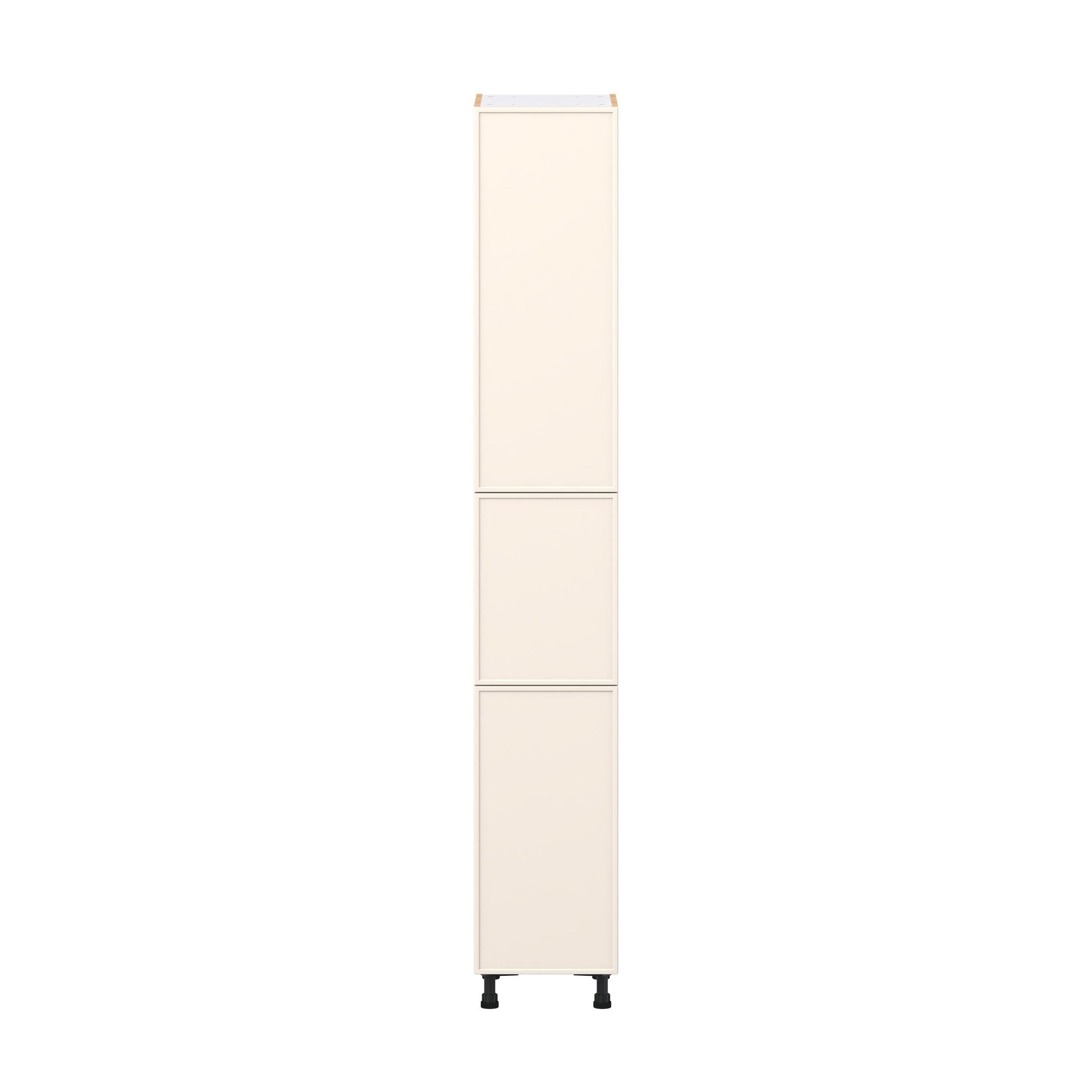 Linden 15 in. Painted Washed Linen Pantry Cabinet with Inner Pull-Out Drawer