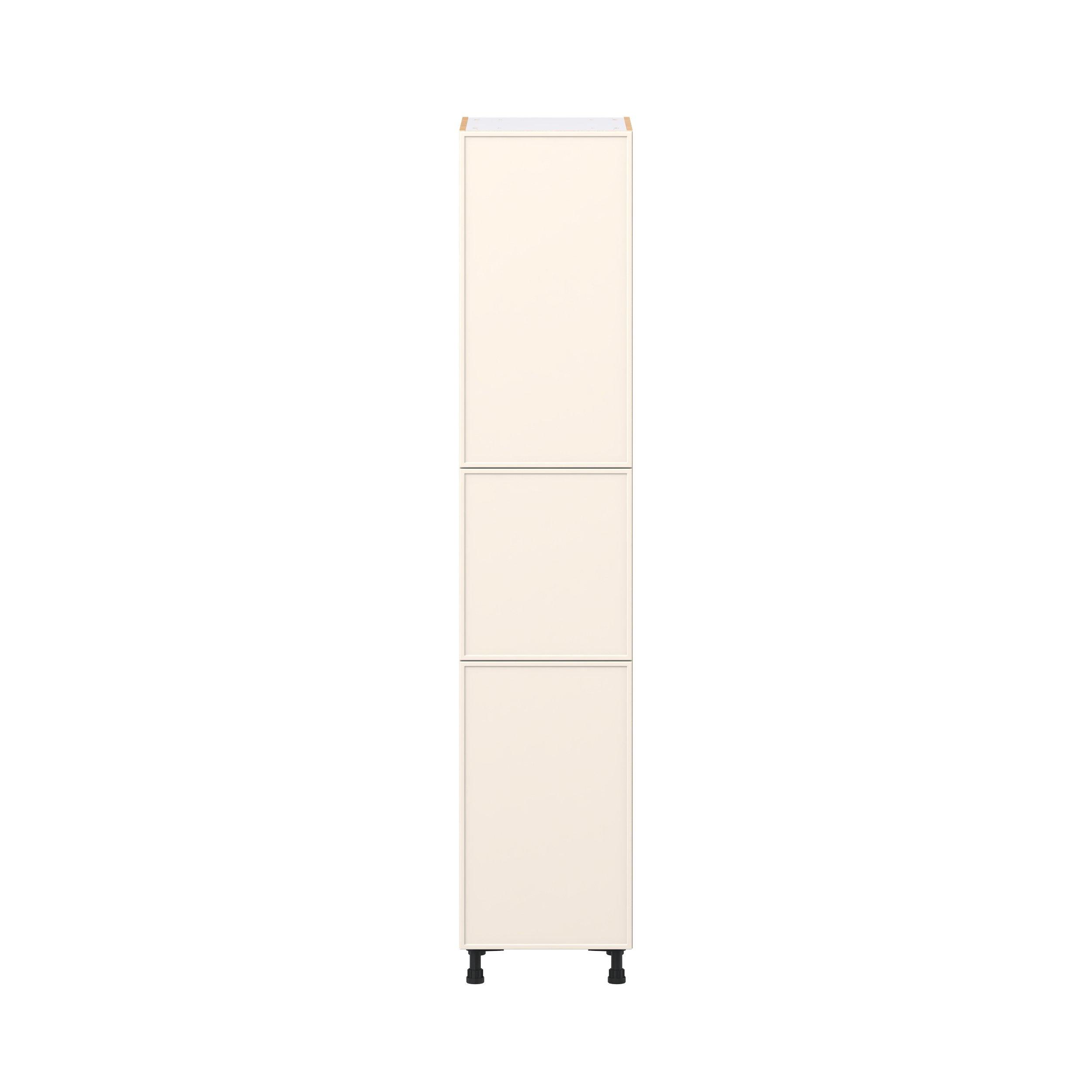 Linden 18 in. Painted Washed Linen Pantry Cabinet with Inner Pull-Out Drawer