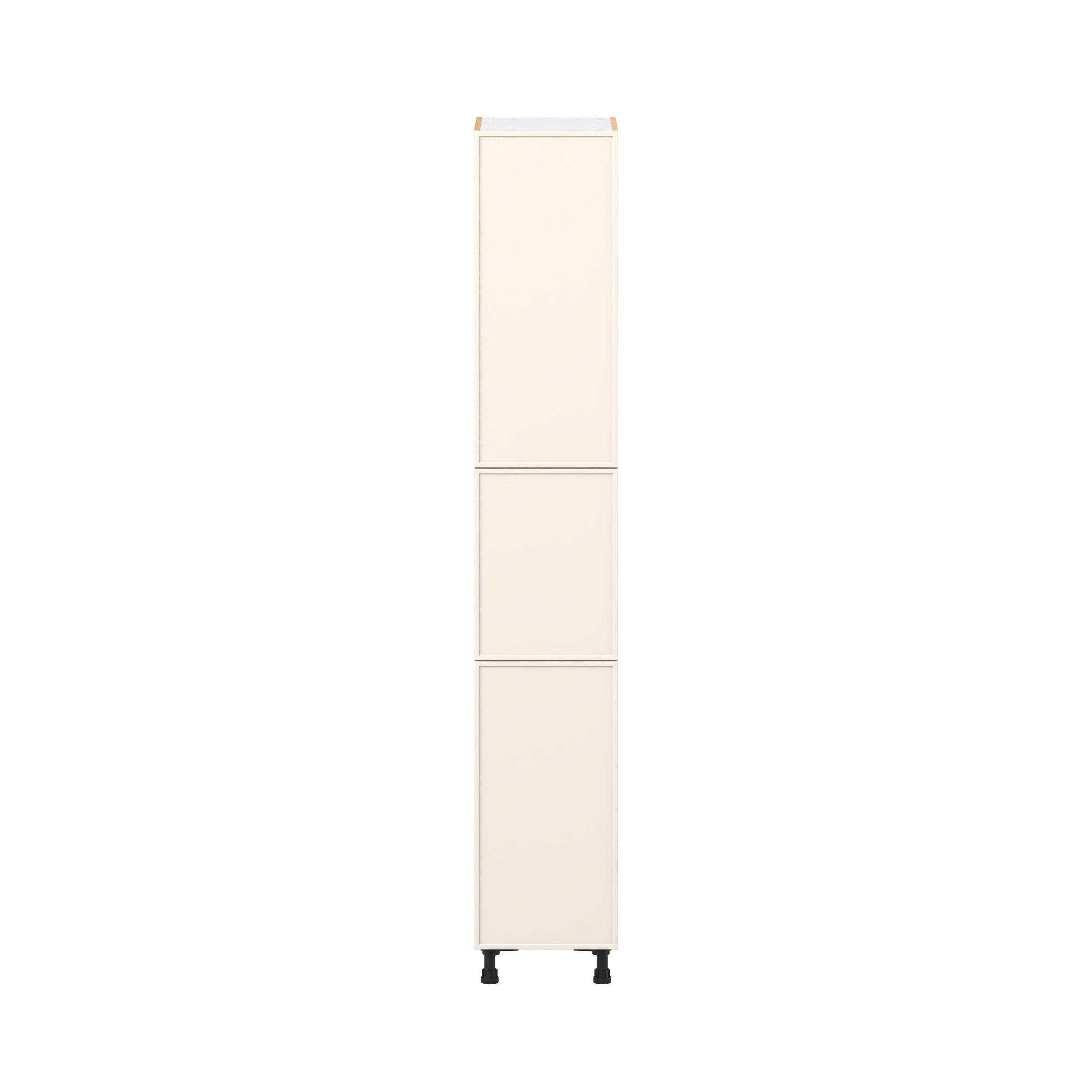 Linden 15 in. Painted Washed Linen Pantry Cabinet with Inner Pull-Out Drawer
