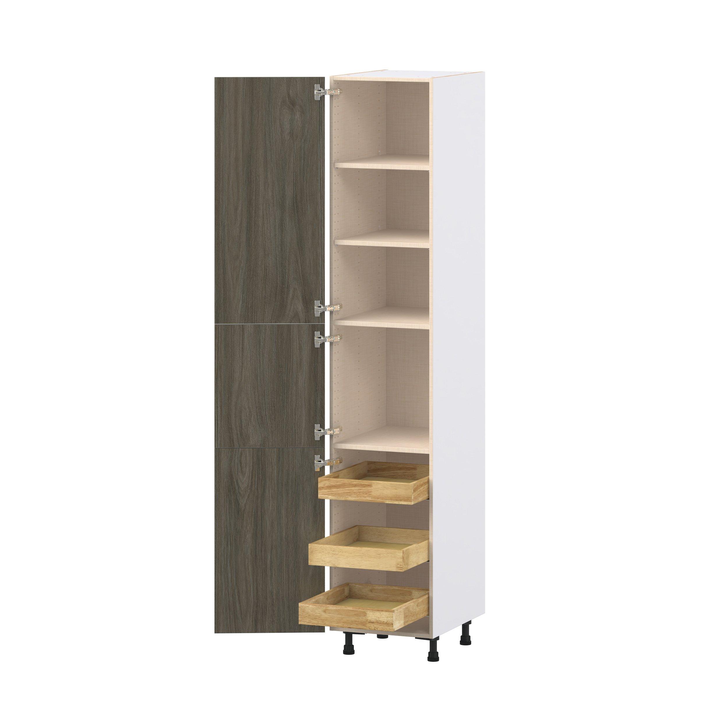 Glenwood 18 in. Burnt Walnut Pantry Cabinet with Inner Pull-Out Drawer