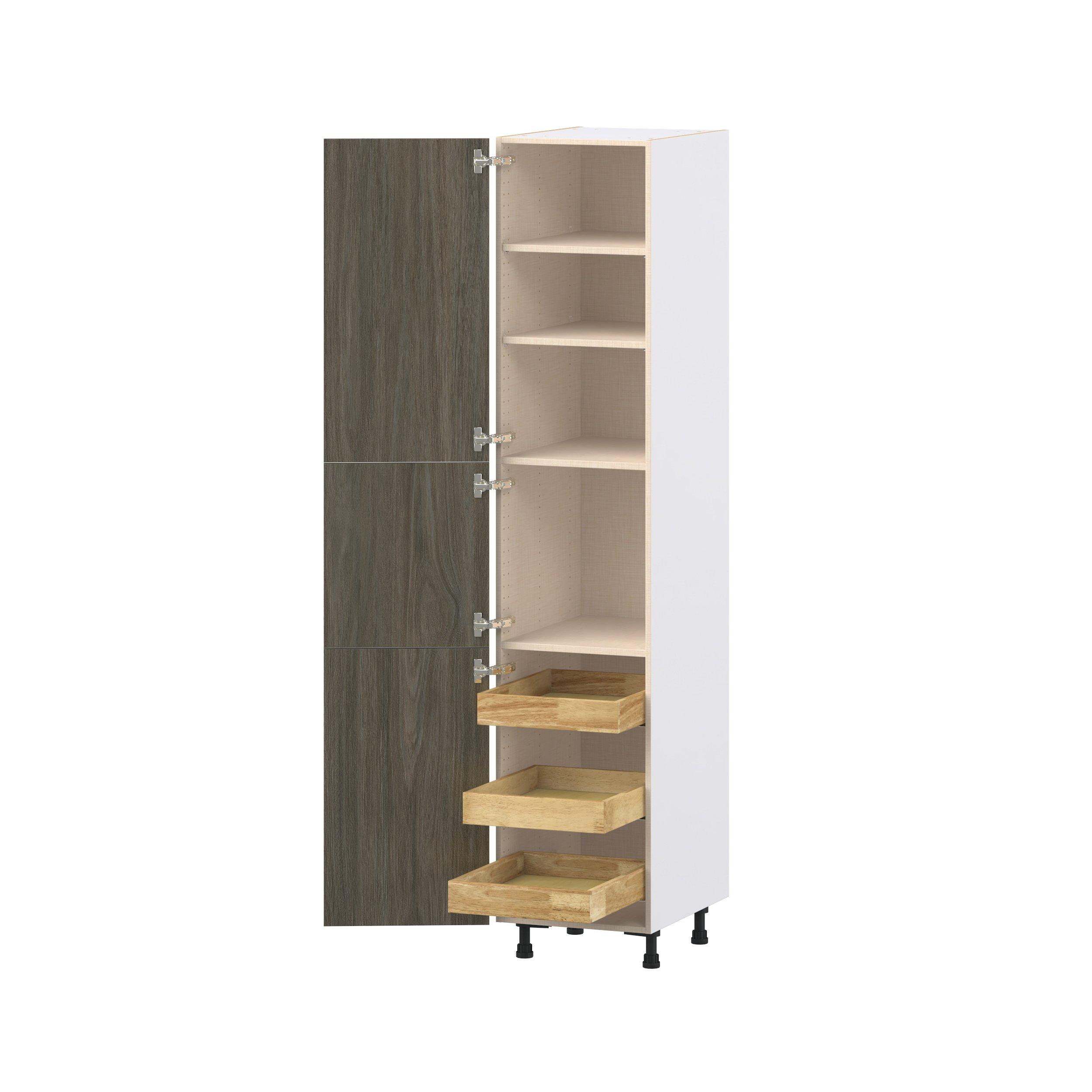 Glenwood 18 in. Burnt Walnut Pantry Cabinet with Inner Pull-Out Drawer