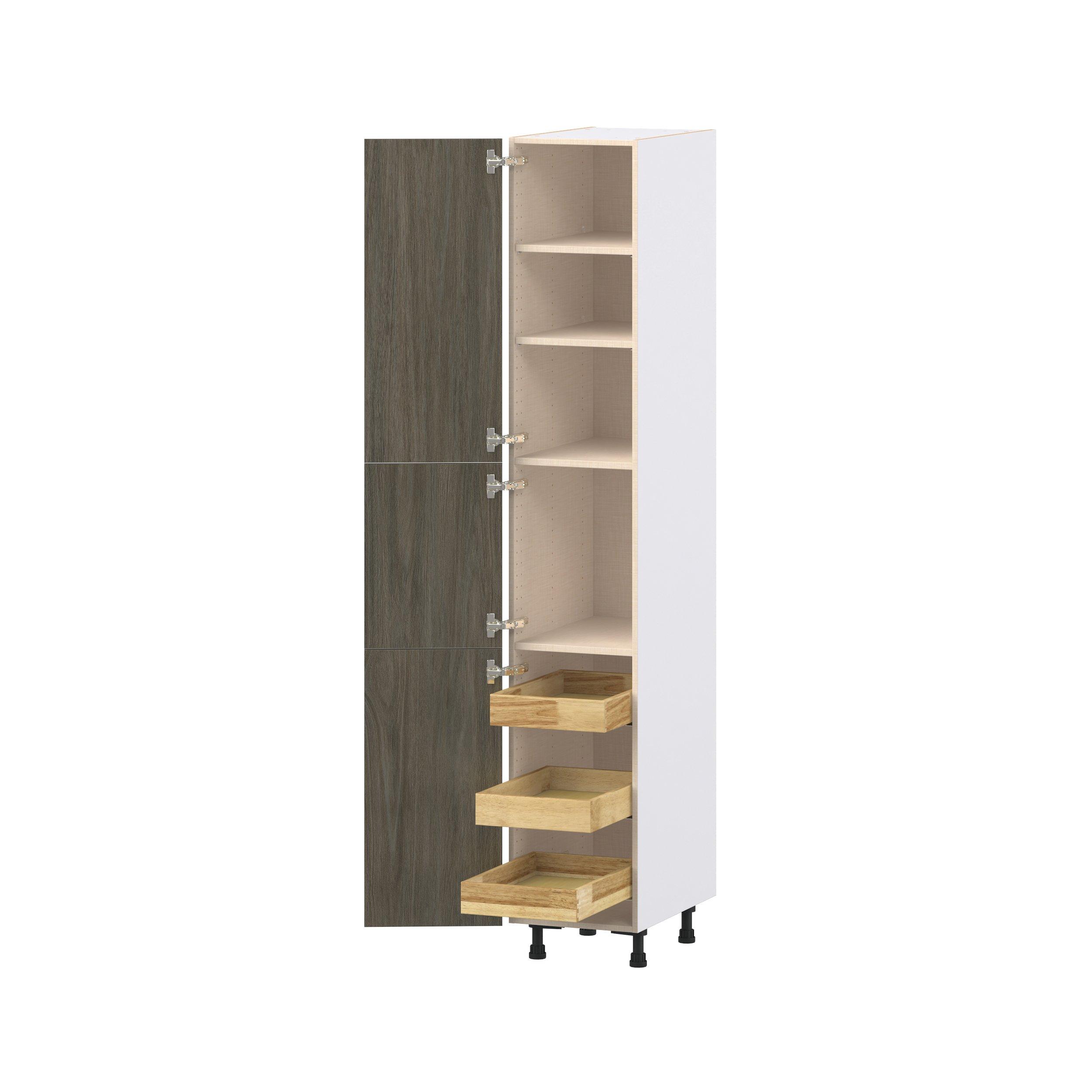 Glenwood 15 in. Burnt Walnut Pantry Cabinet with Inner Pull-Out Drawer