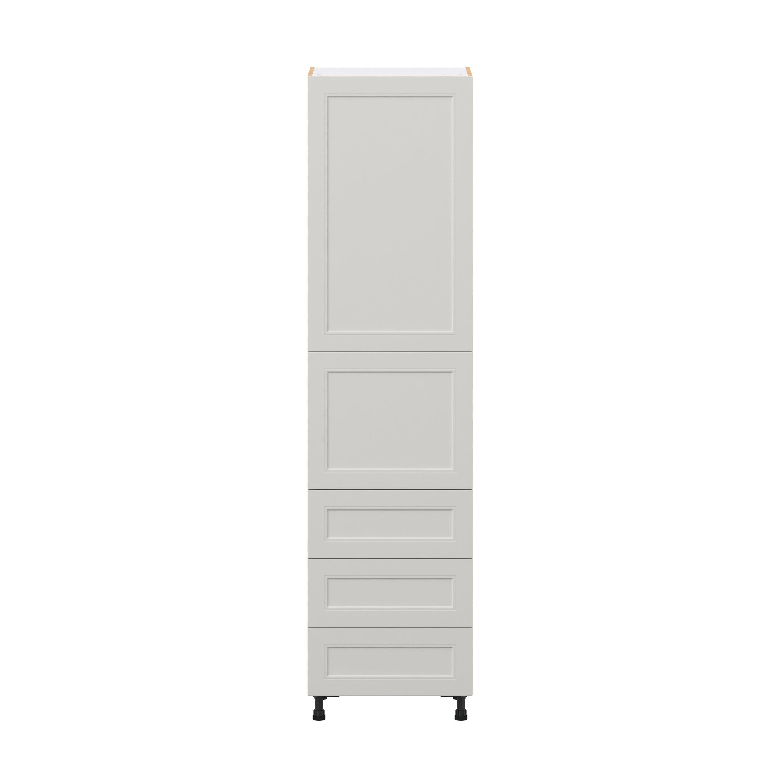 Lenox 24 in. Painted Light Gray Door and Drawer Pantry Cabinet with Inner Pull-Out