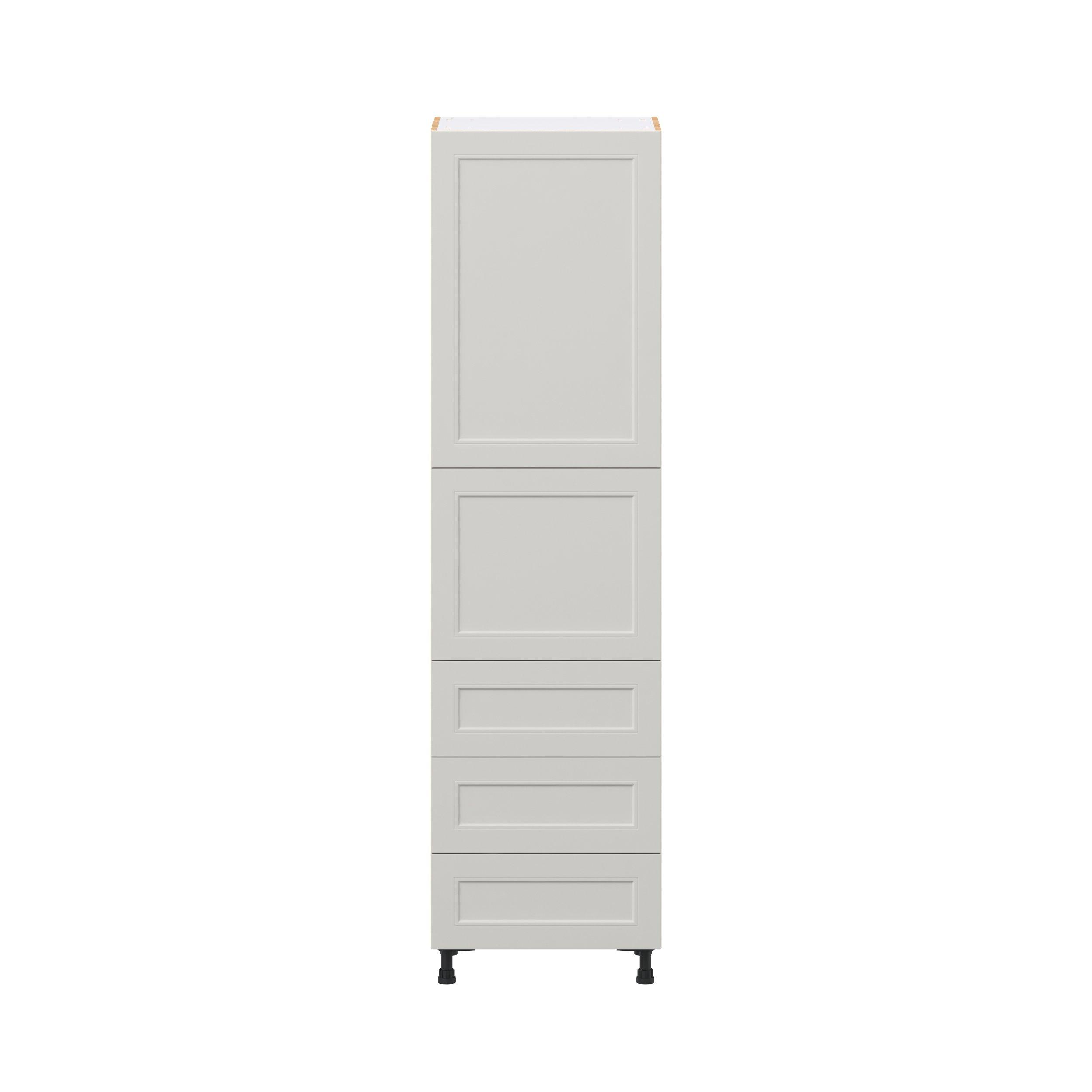 Lenox 24 in. Painted Light Gray Door and Drawer Pantry Cabinet with Inner Pull-Out