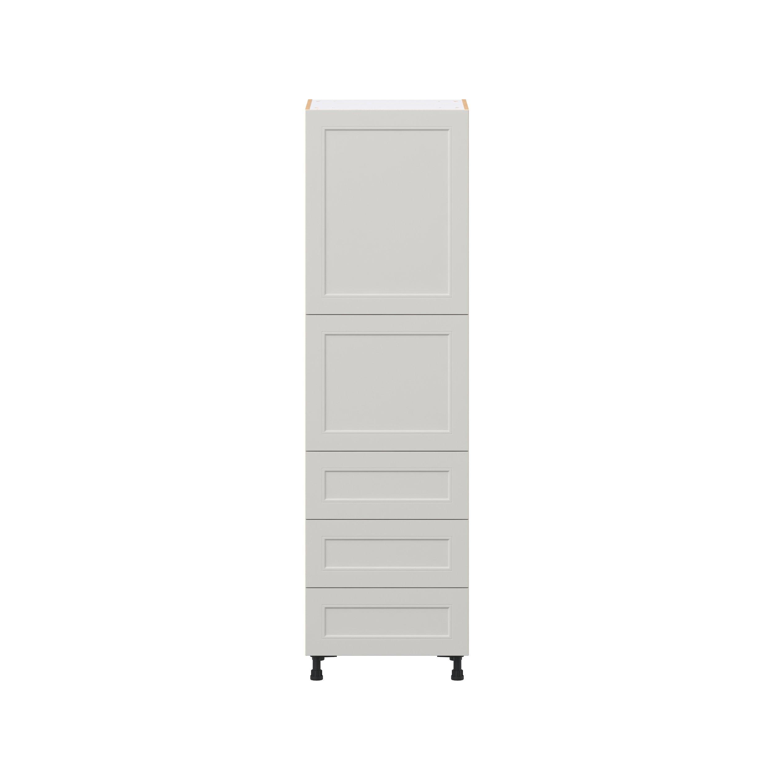 Lenox 24 in. Painted Light Gray Door and Drawer Pantry Cabinet with Inner Pull-Out