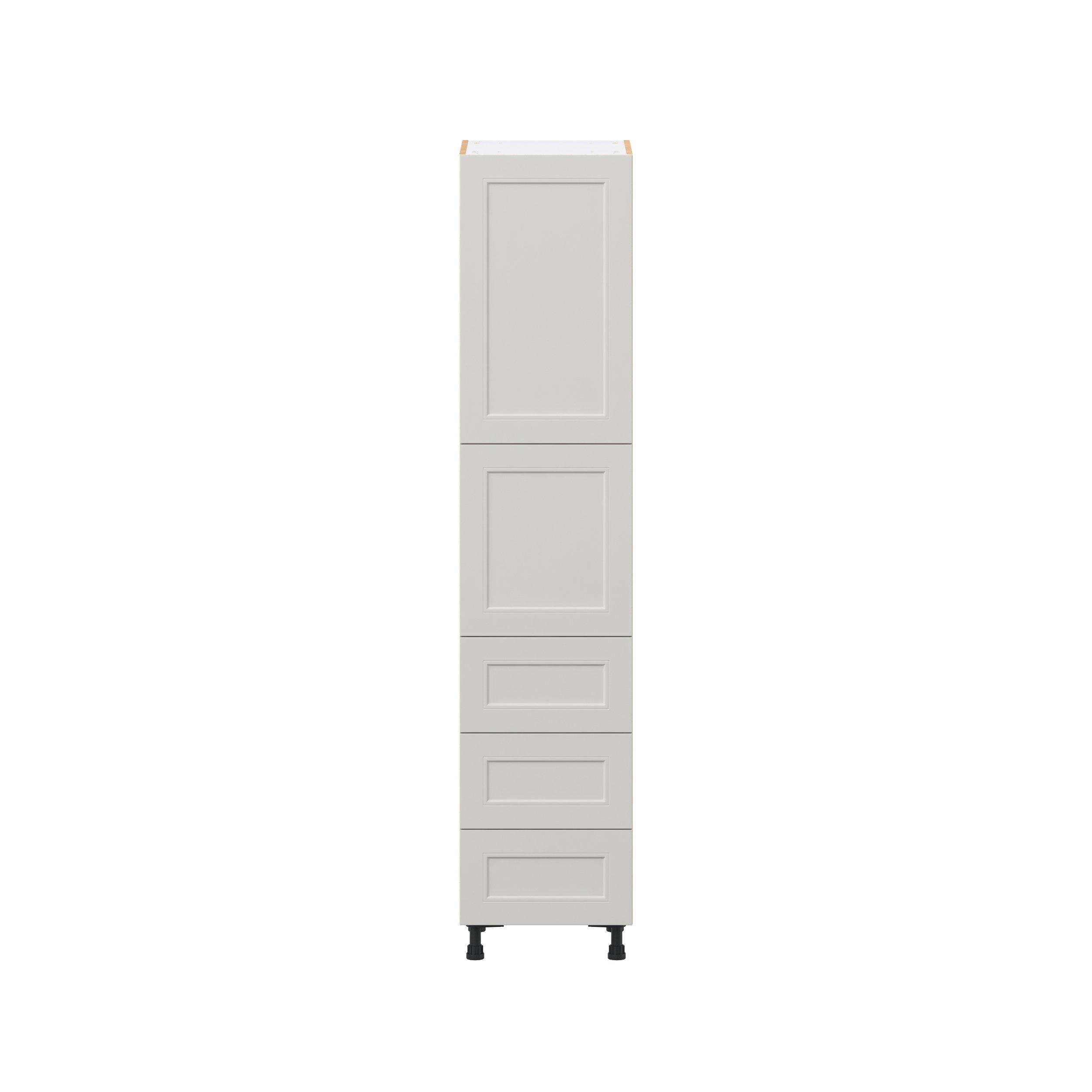 Lenox 18 in. Painted Light Gray Door and Drawer Pantry Cabinet with Inner Pull-Out