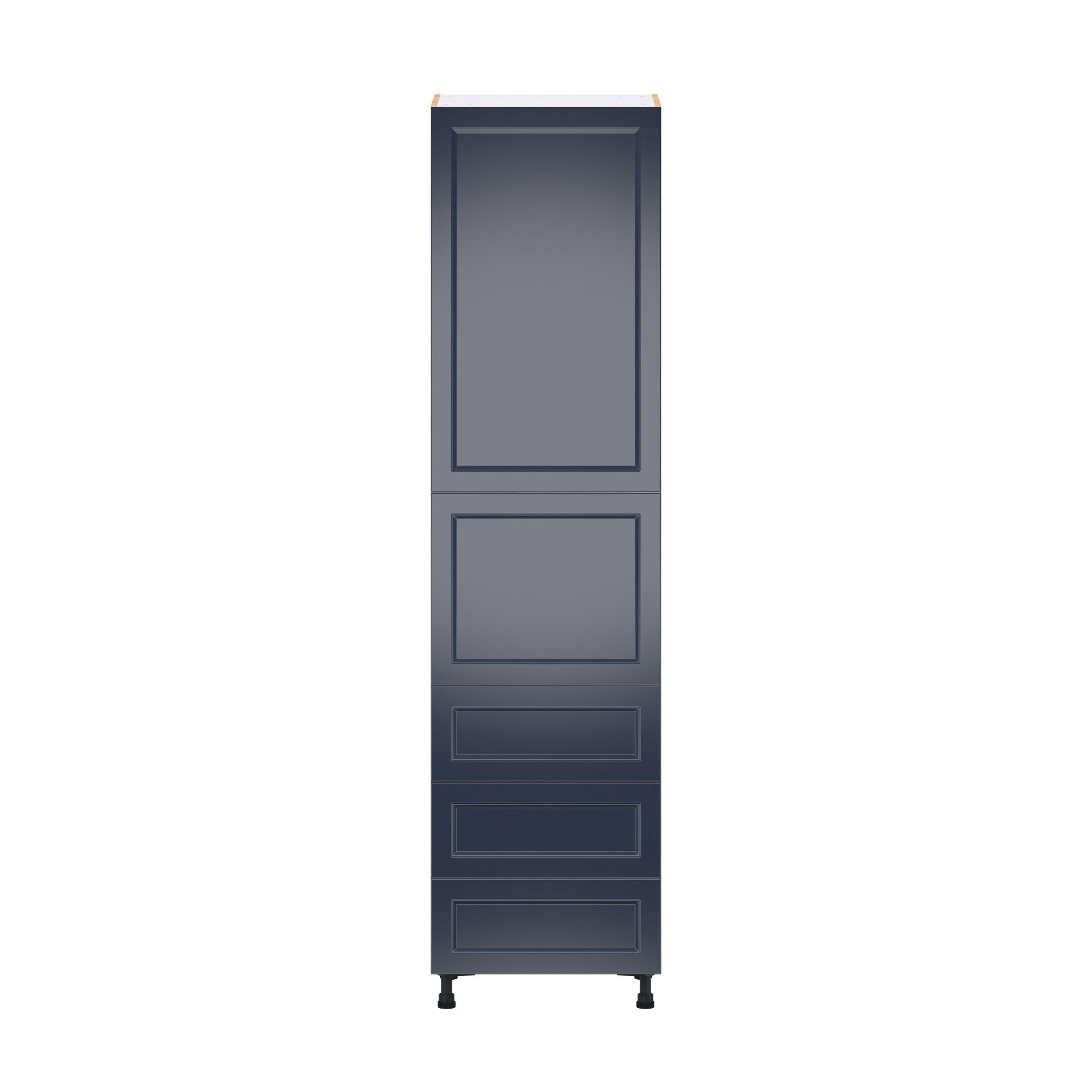 Peachtree 24 in. Painted Midnight Blue Door and Drawer Pantry Cabinet with Inner Pull-Out
