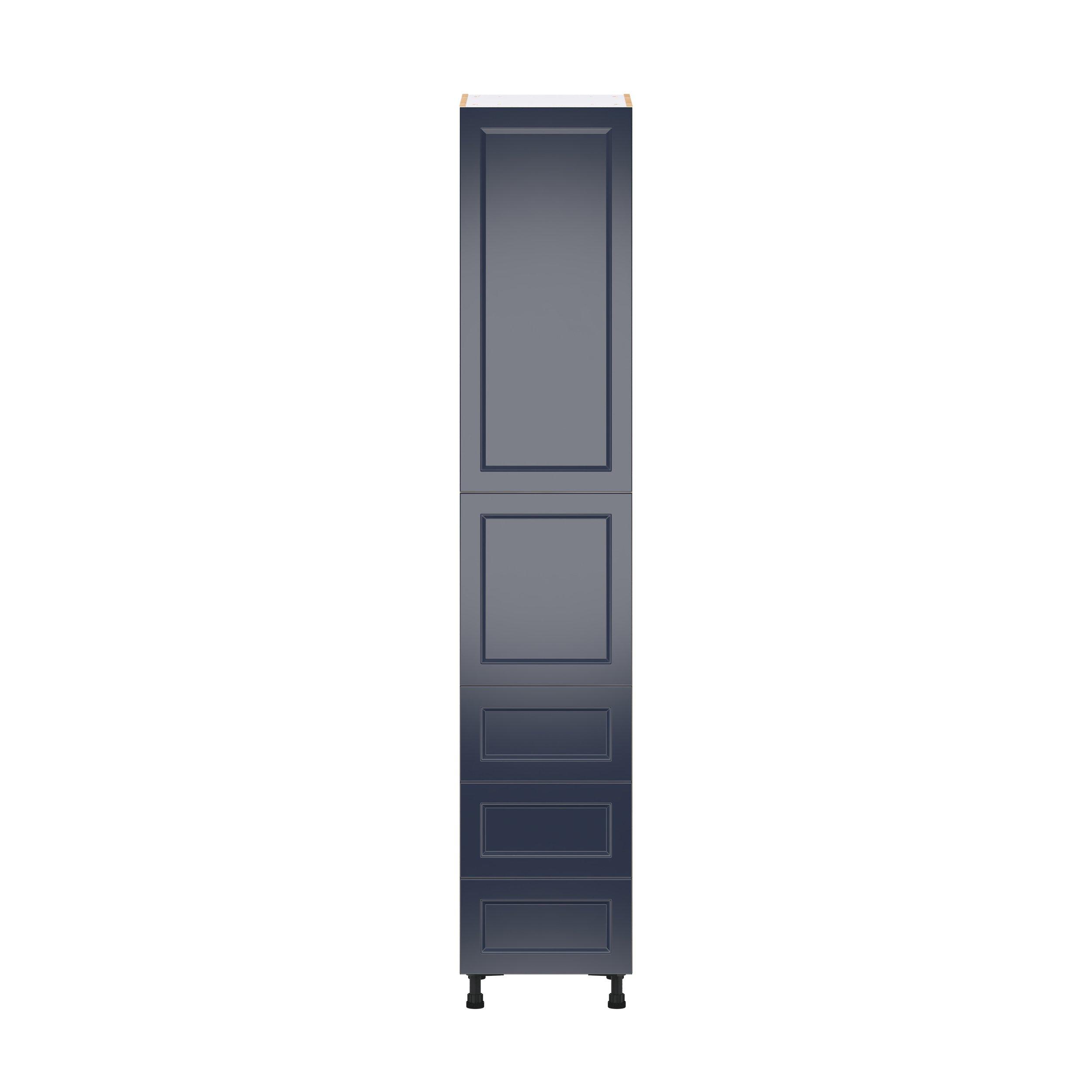 Peachtree 18 in. Painted Midnight Blue Door and Drawer Pantry Cabinet with Inner Pull-Out