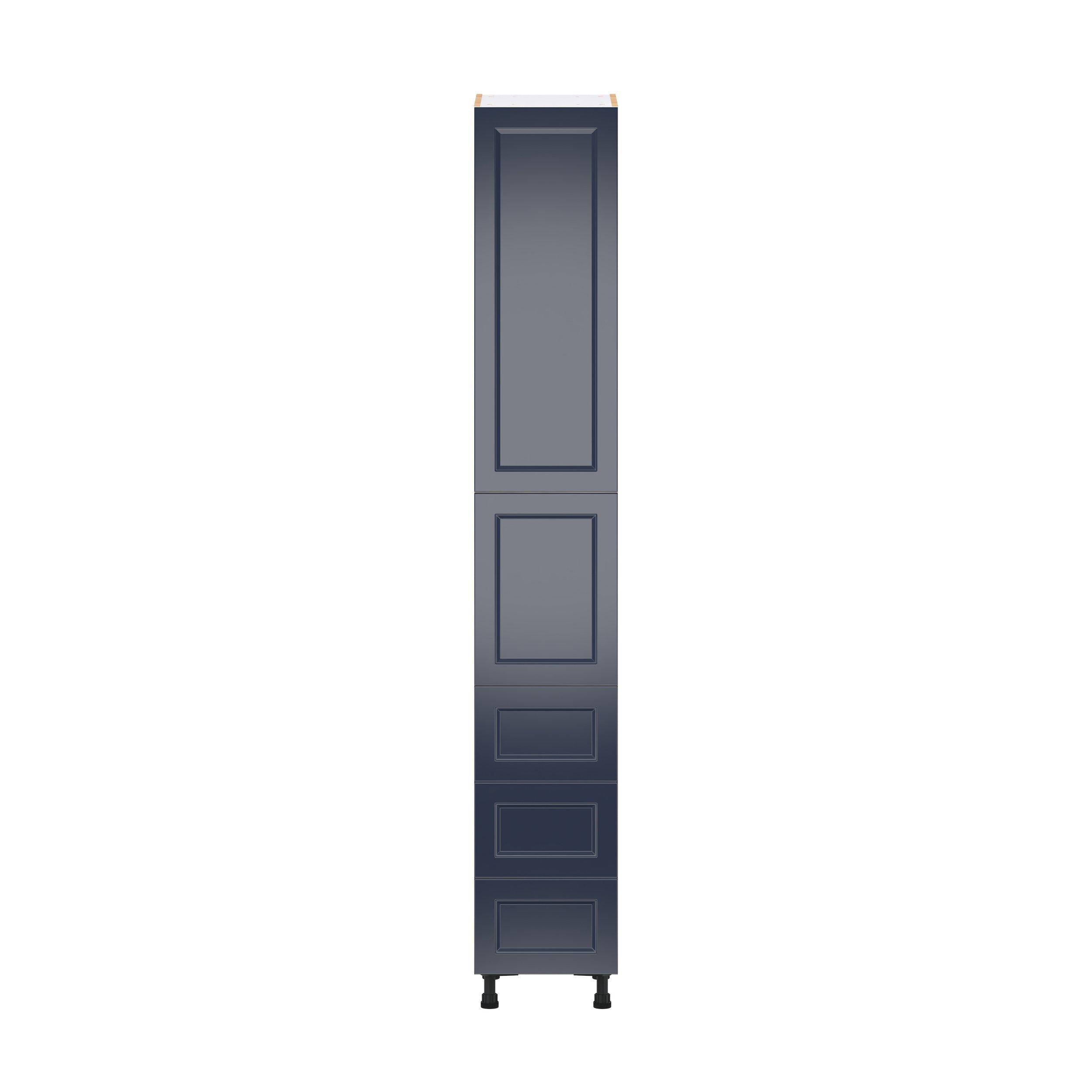 Peachtree 15 in. Painted Midnight Blue Door and Drawer Pantry Cabinet with Inner Pull-Out