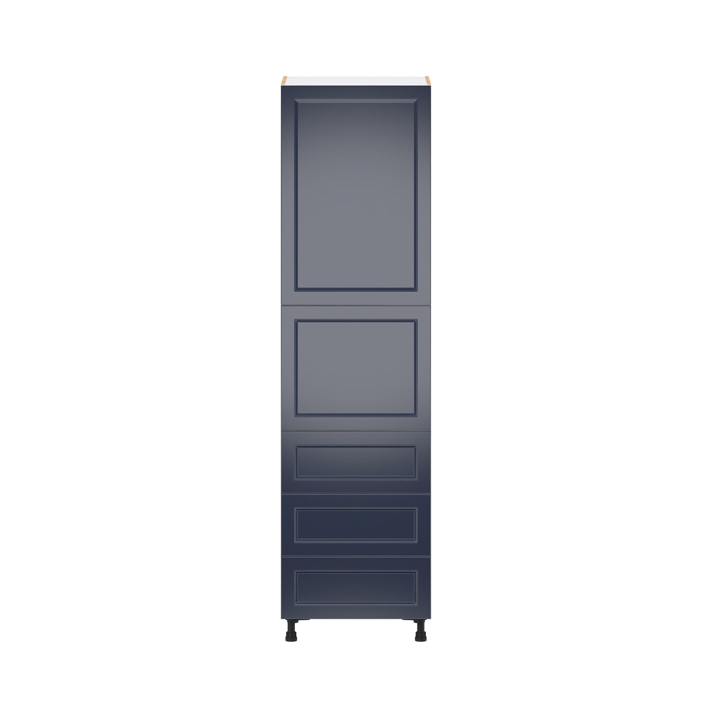 Peachtree 24 in. Painted Midnight Blue Door and Drawer Pantry Cabinet with Inner Pull-Out