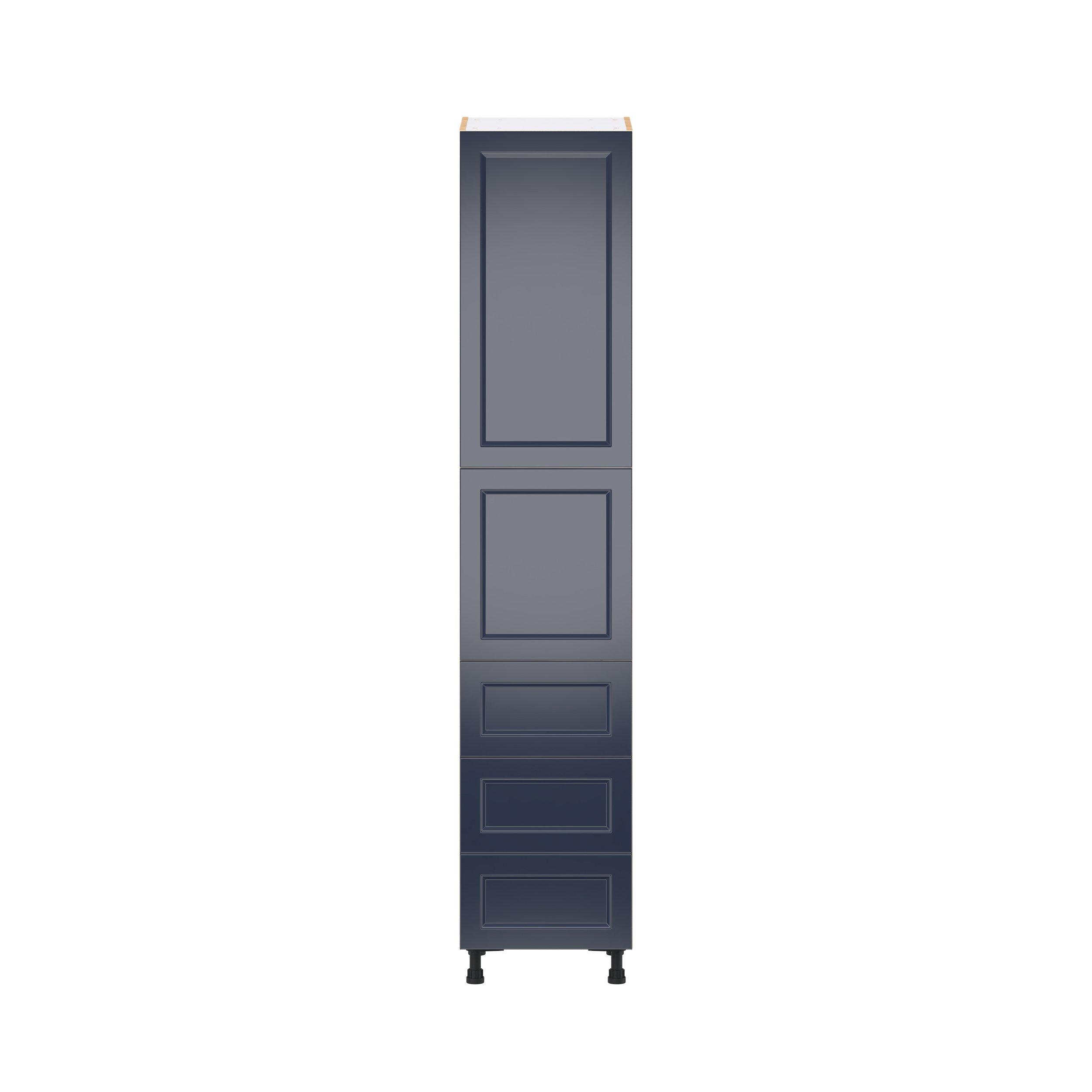 Peachtree 18 in. Painted Midnight Blue Door and Drawer Pantry Cabinet with Inner Pull-Out