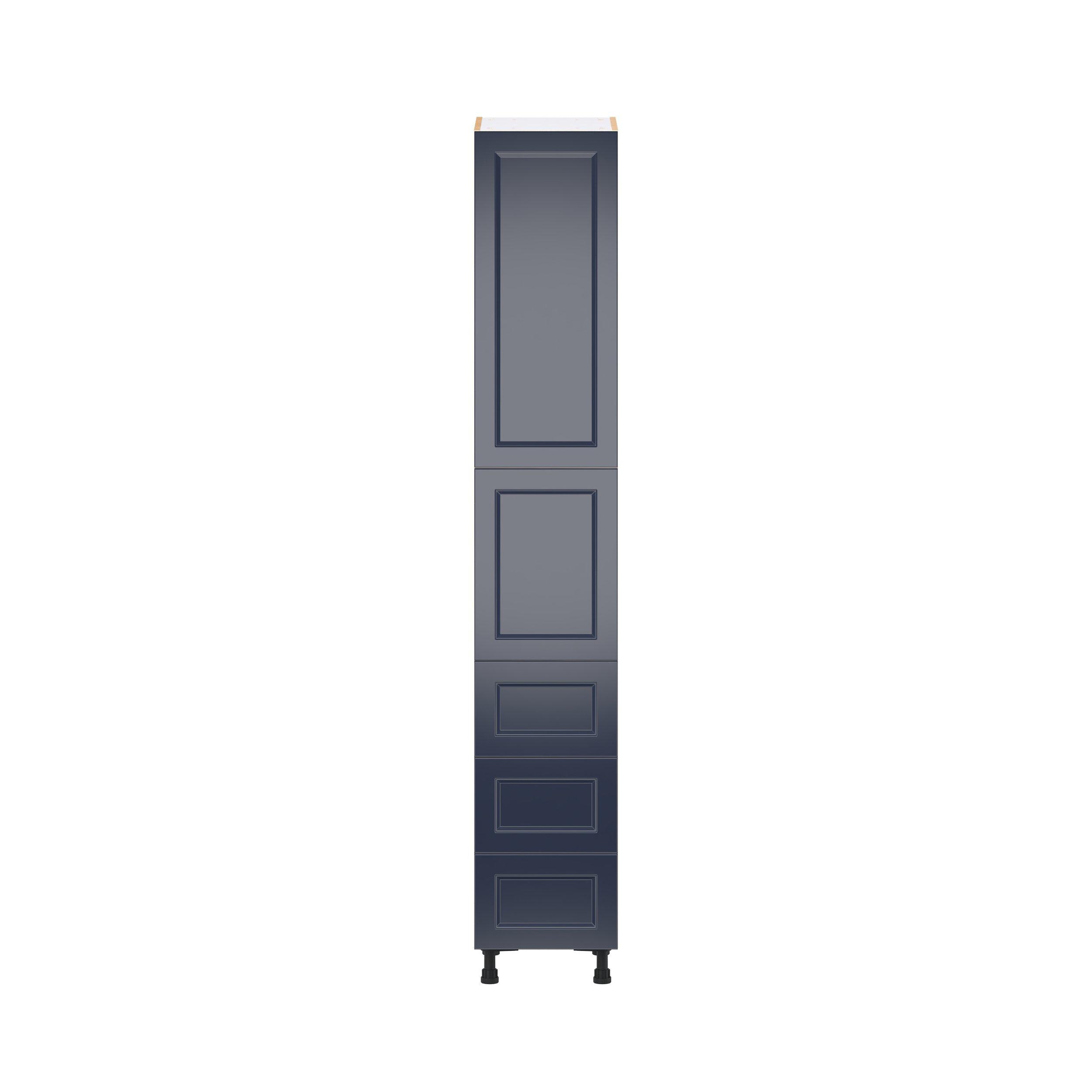 Peachtree 15 in. Painted Midnight Blue Door and Drawer Pantry Cabinet with Inner Pull-Out