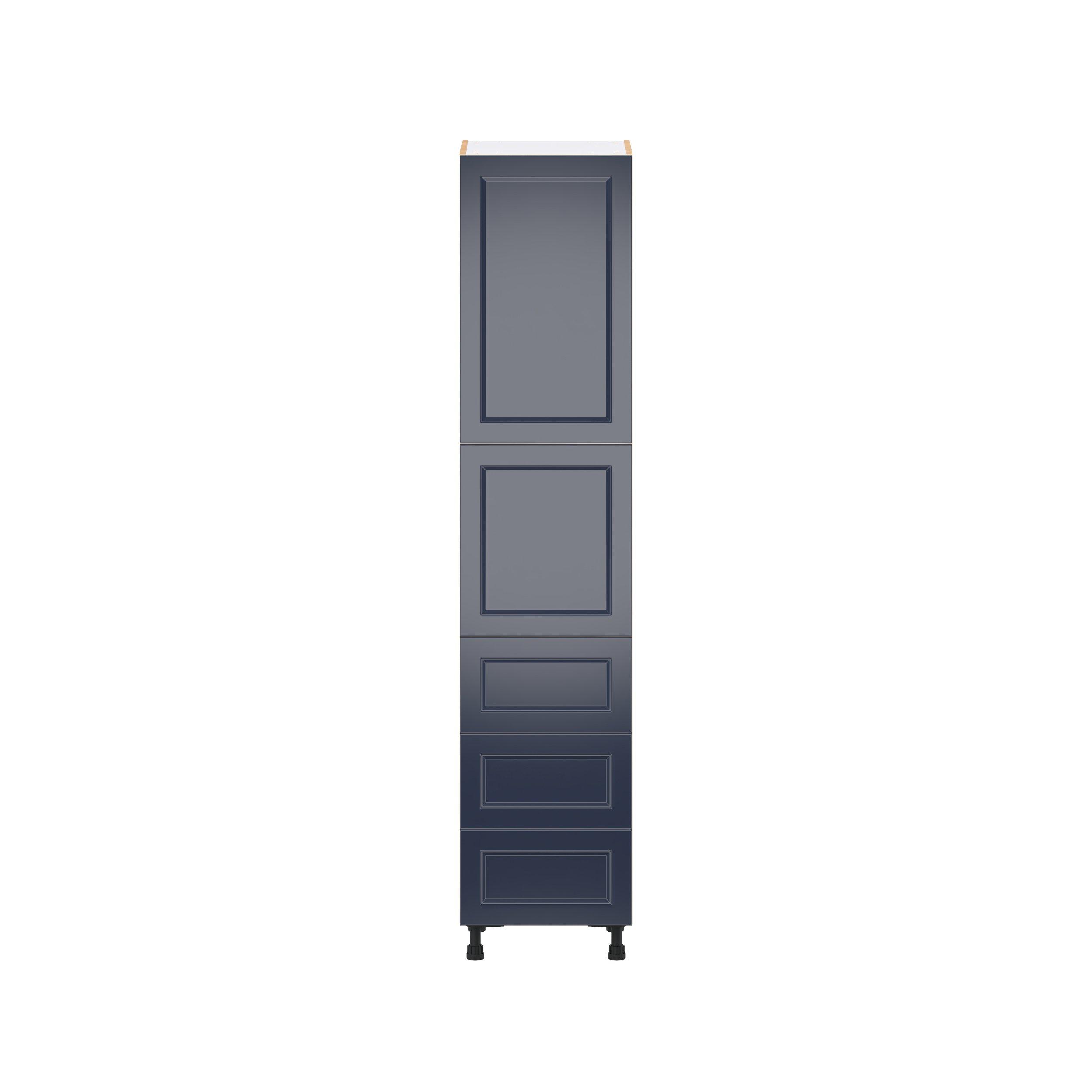 Peachtree 18 in. Painted Midnight Blue Door and Drawer Pantry Cabinet with Inner Pull-Out