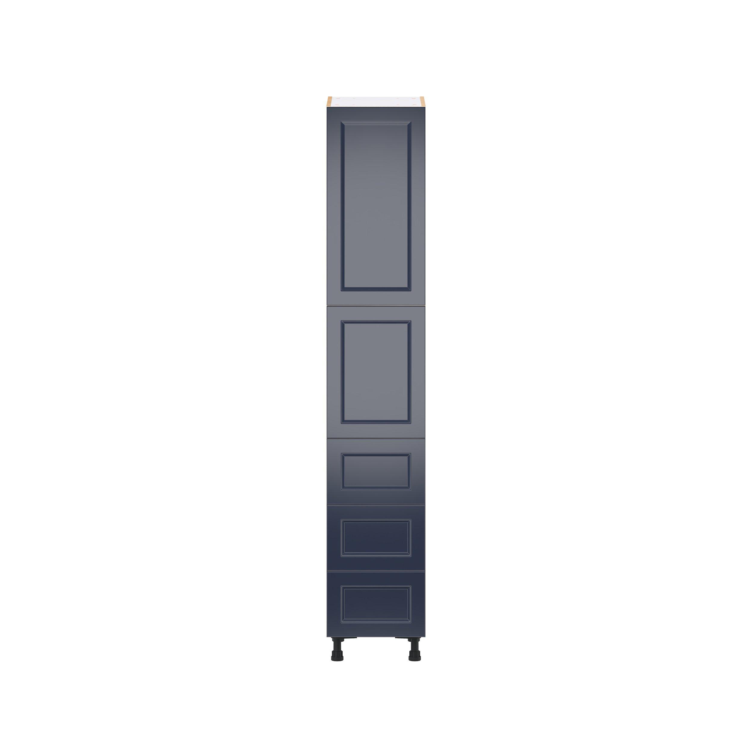 Peachtree 15 in. Painted Midnight Blue Door and Drawer Pantry Cabinet with Inner Pull-Out