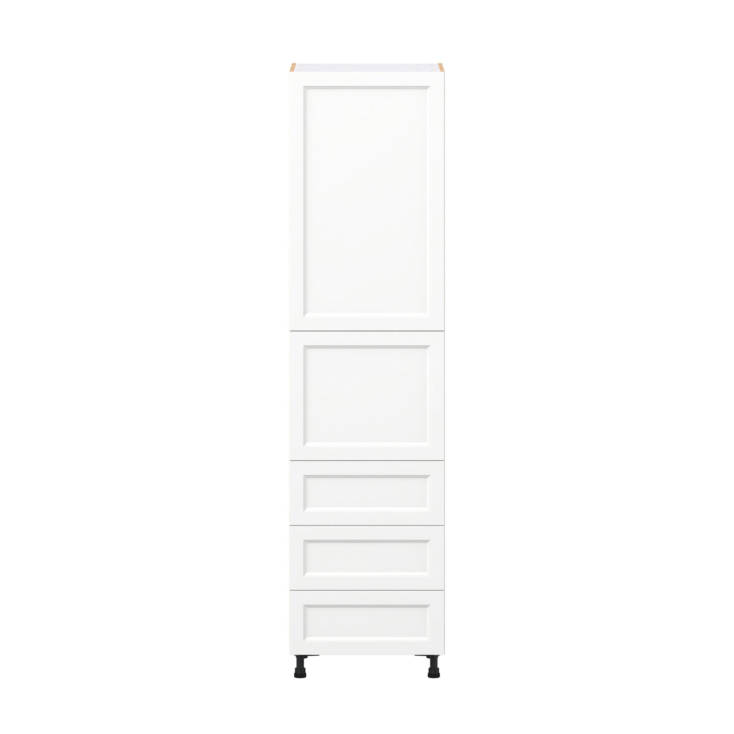 Peachtree 24 in. Painted Bright White Door and Drawer Pantry Cabinet with Inner Pull-Out