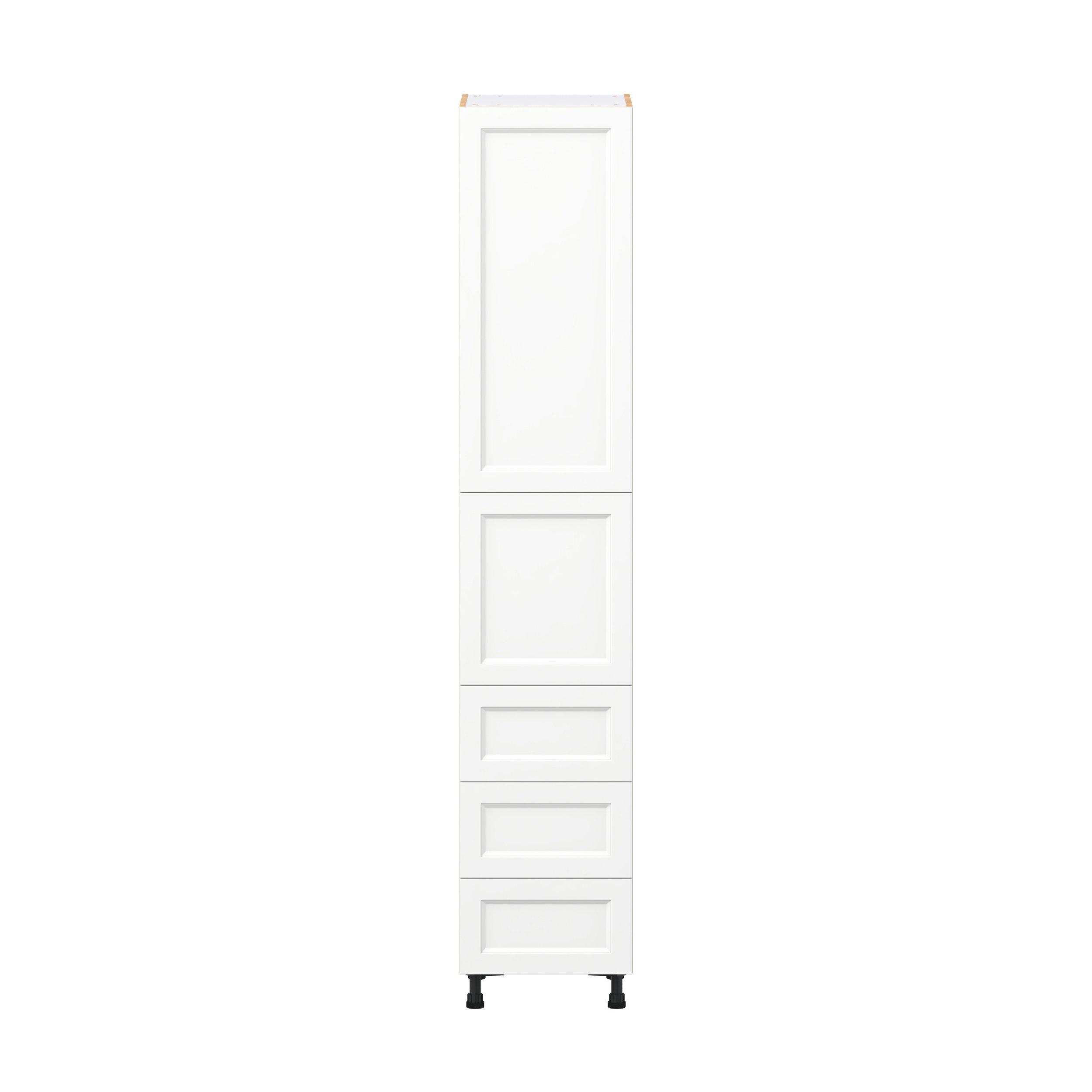 Peachtree 18 in. Painted Bright White Door and Drawer Pantry Cabinet with Inner Pull-Out
