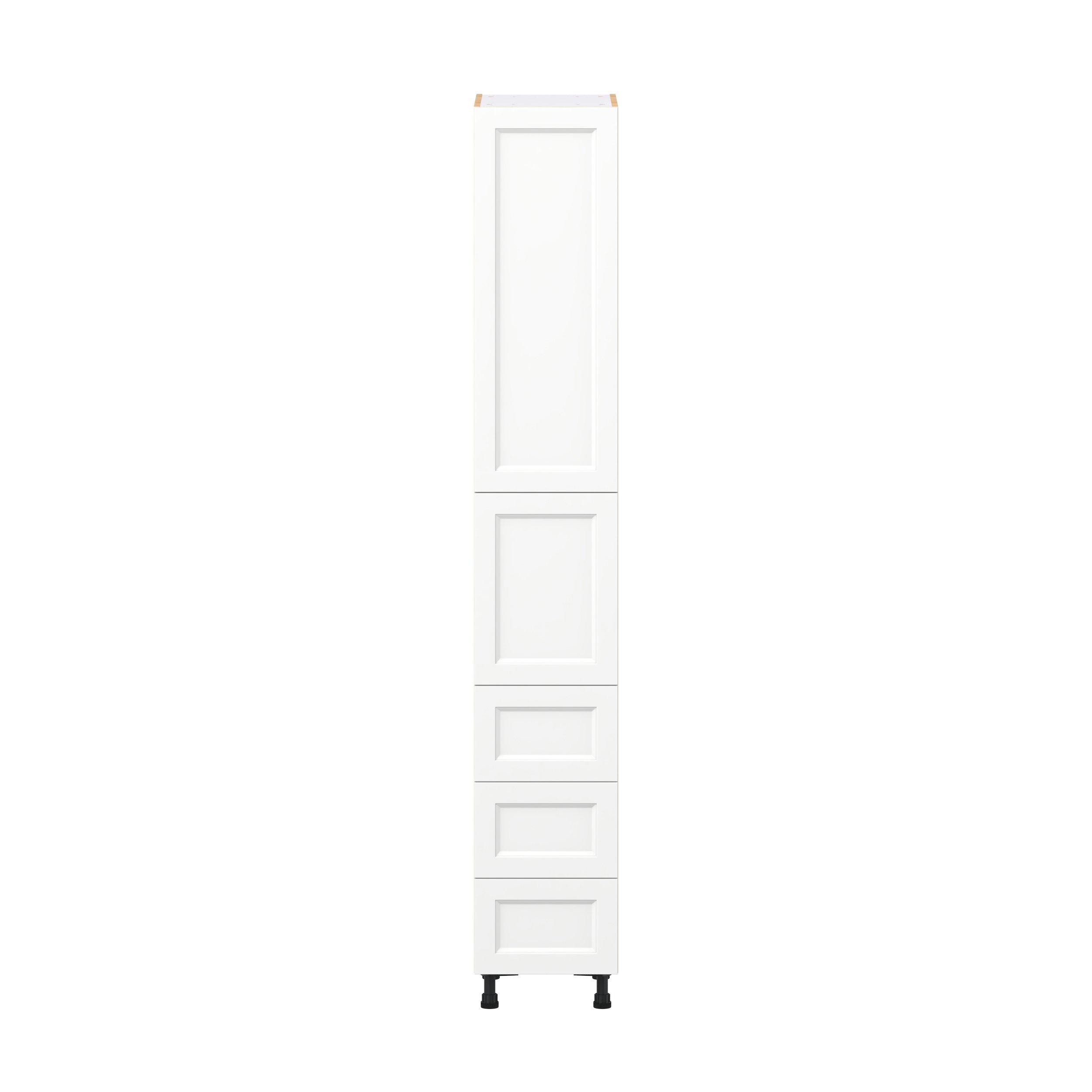 Peachtree 15 in. Painted Bright White Door and Drawer Pantry Cabinet with Inner Pull-Out