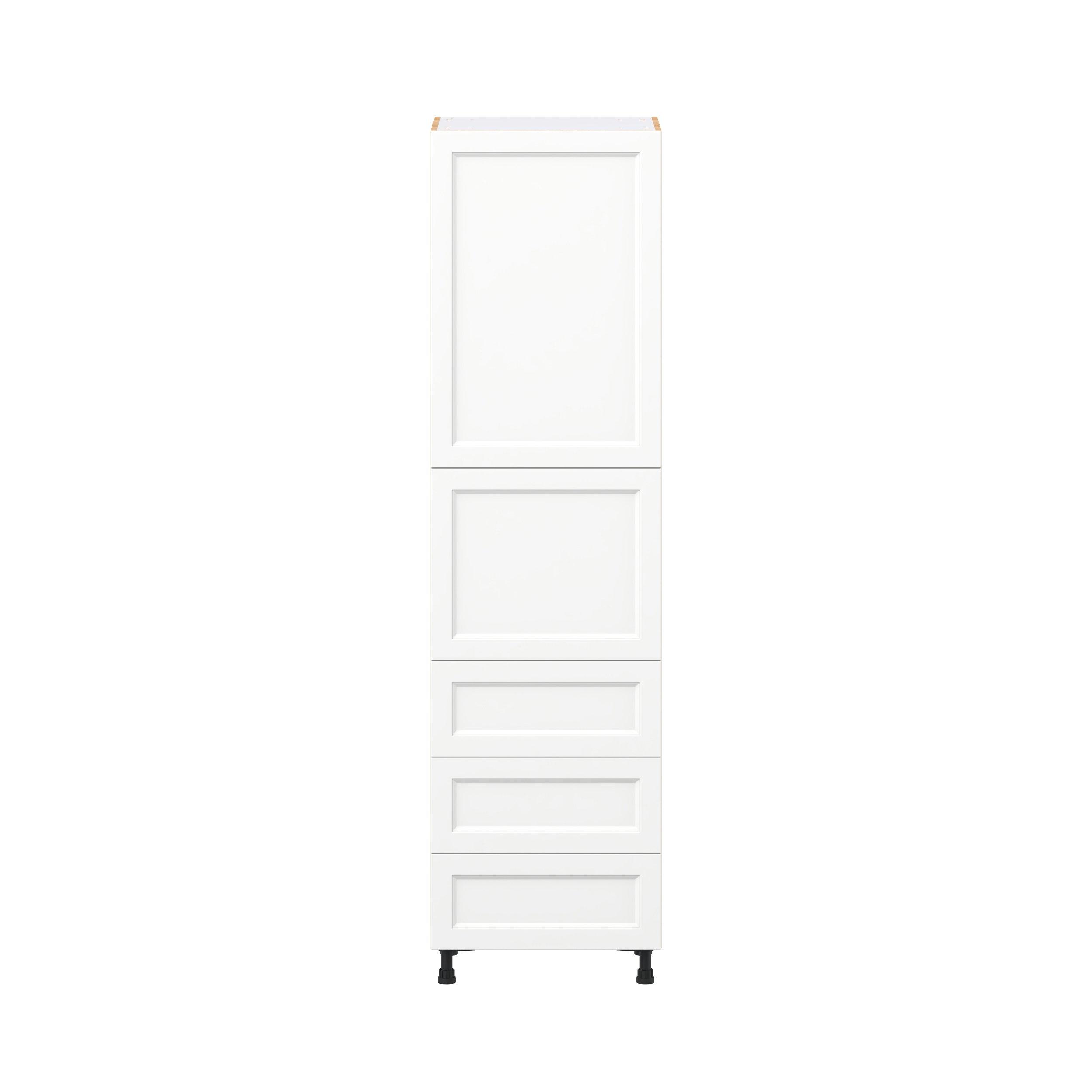 Peachtree 24 in. Painted Bright White Door and Drawer Pantry Cabinet with Inner Pull-Out