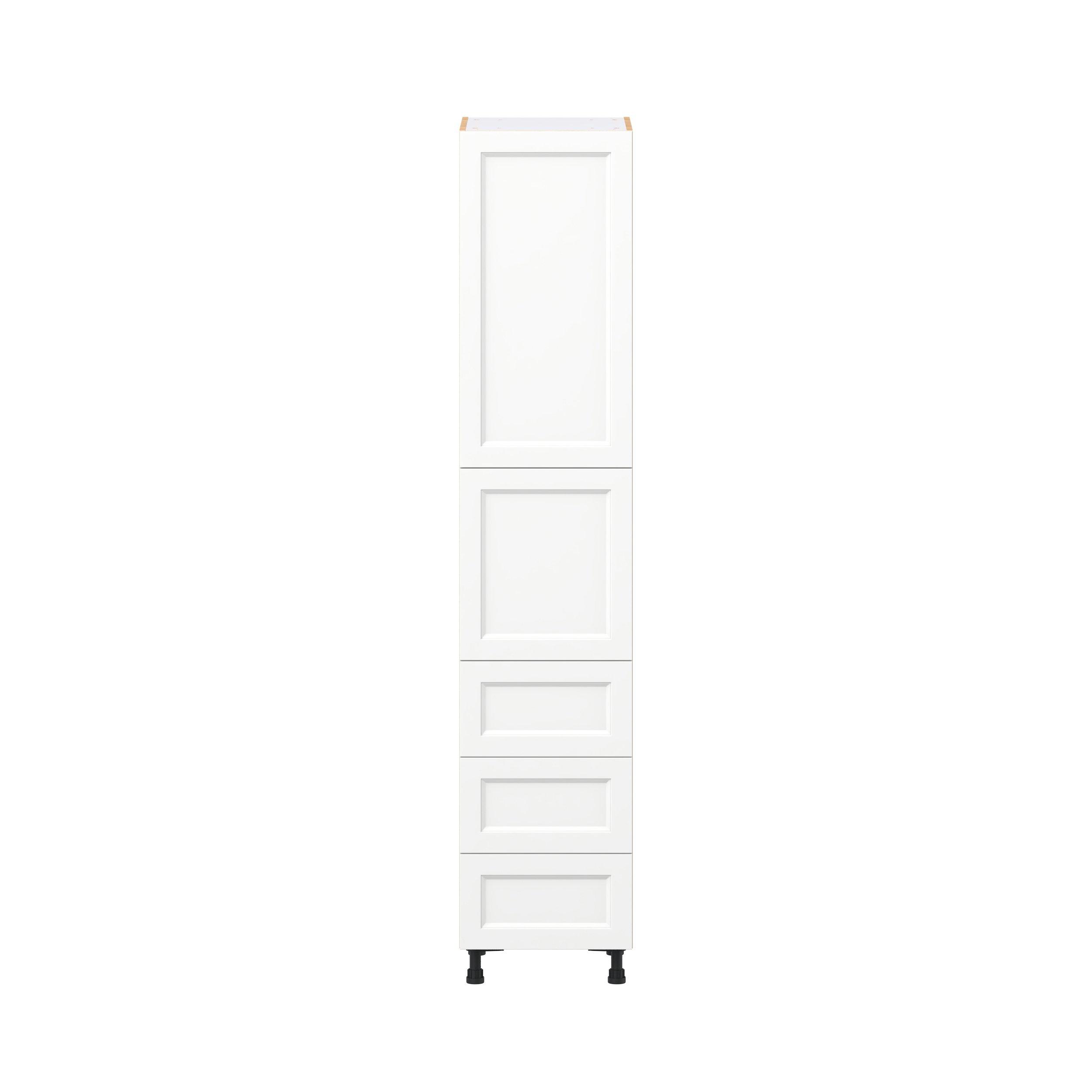Peachtree 18 in. Painted Bright White Door and Drawer Pantry Cabinet with Inner Pull-Out