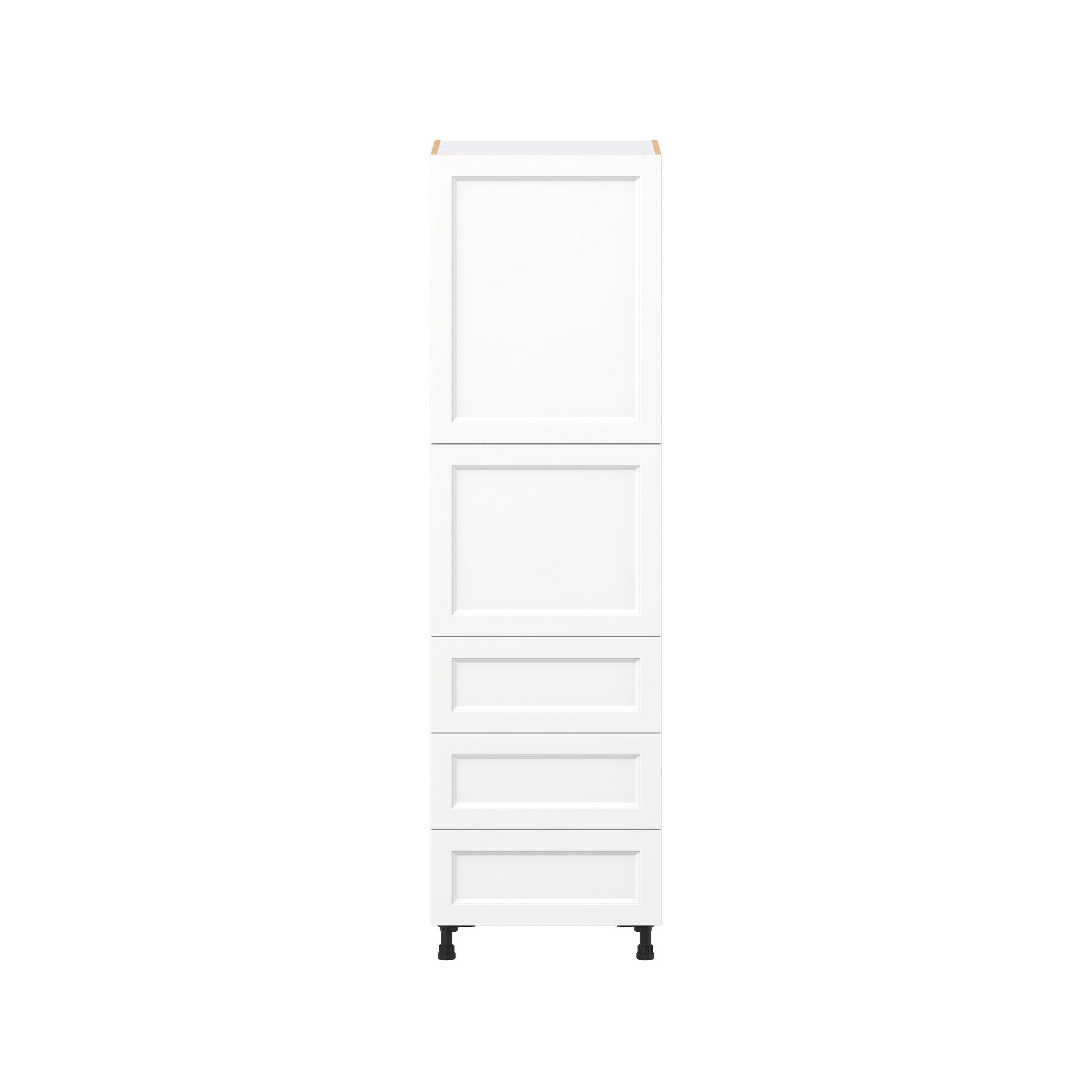 Peachtree 24 in. Painted Bright White Door and Drawer Pantry Cabinet with Inner Pull-Out