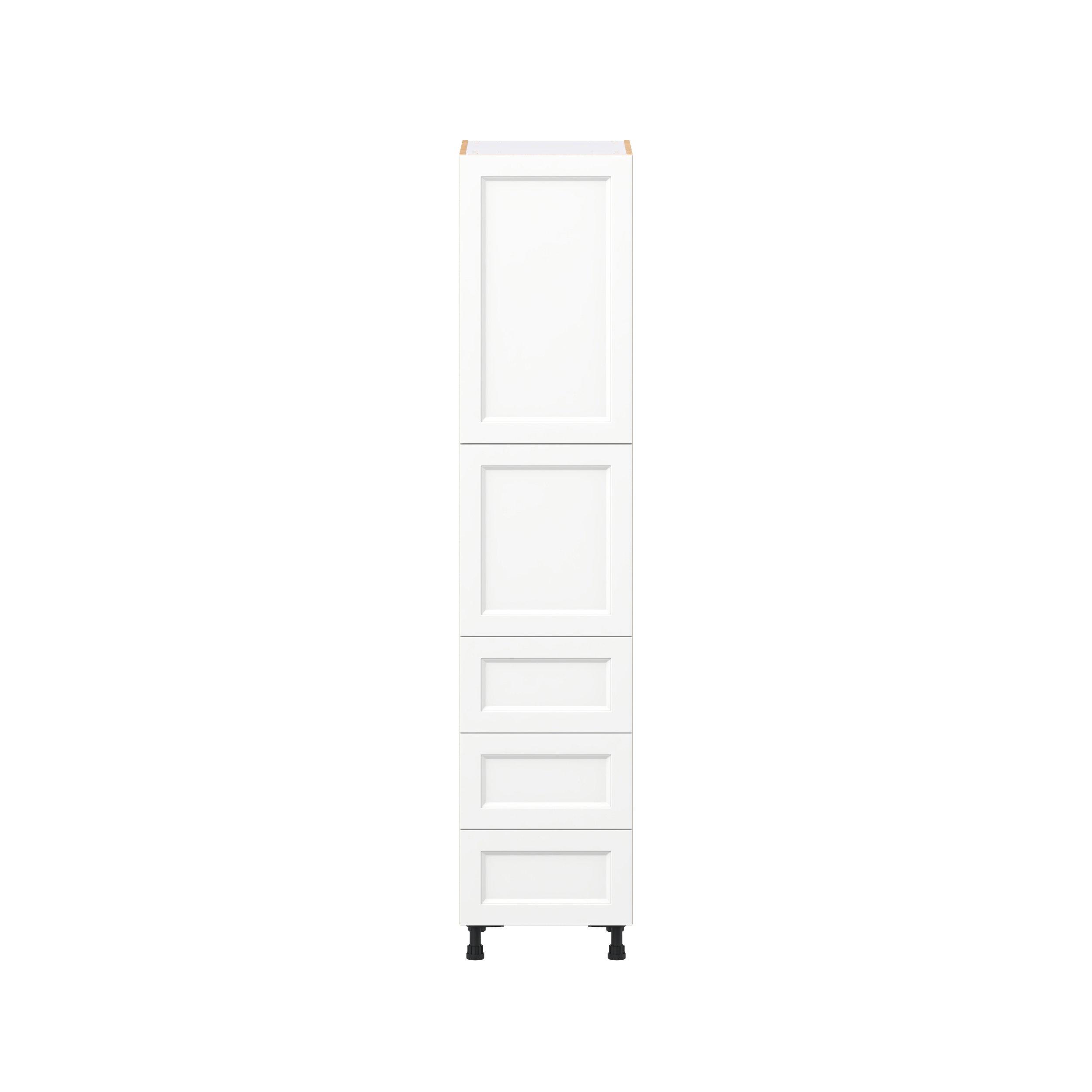 Peachtree 18 in. Painted Bright White Door and Drawer Pantry Cabinet with Inner Pull-Out