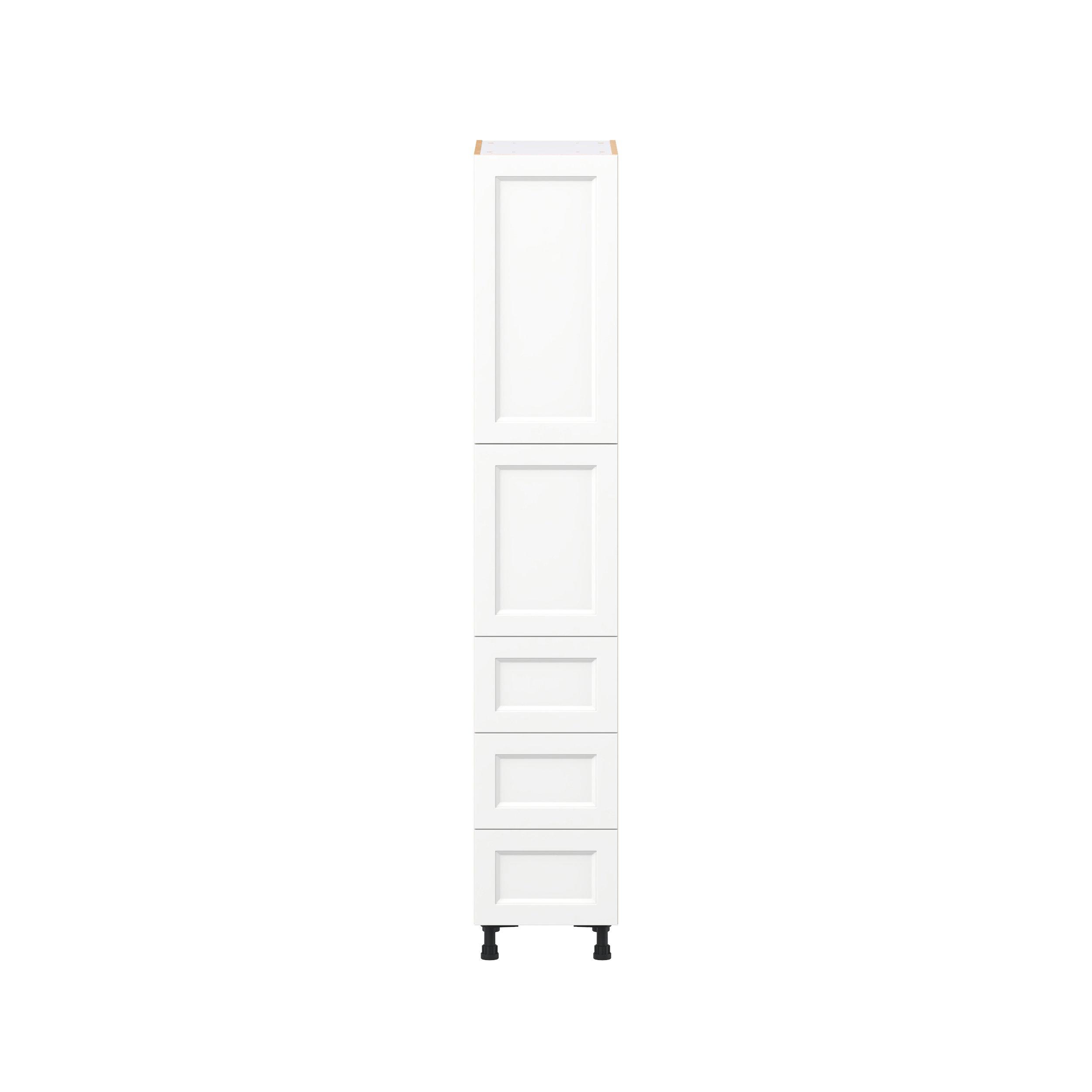 Peachtree 15 in. Painted Bright White Door and Drawer Pantry Cabinet with Inner Pull-Out