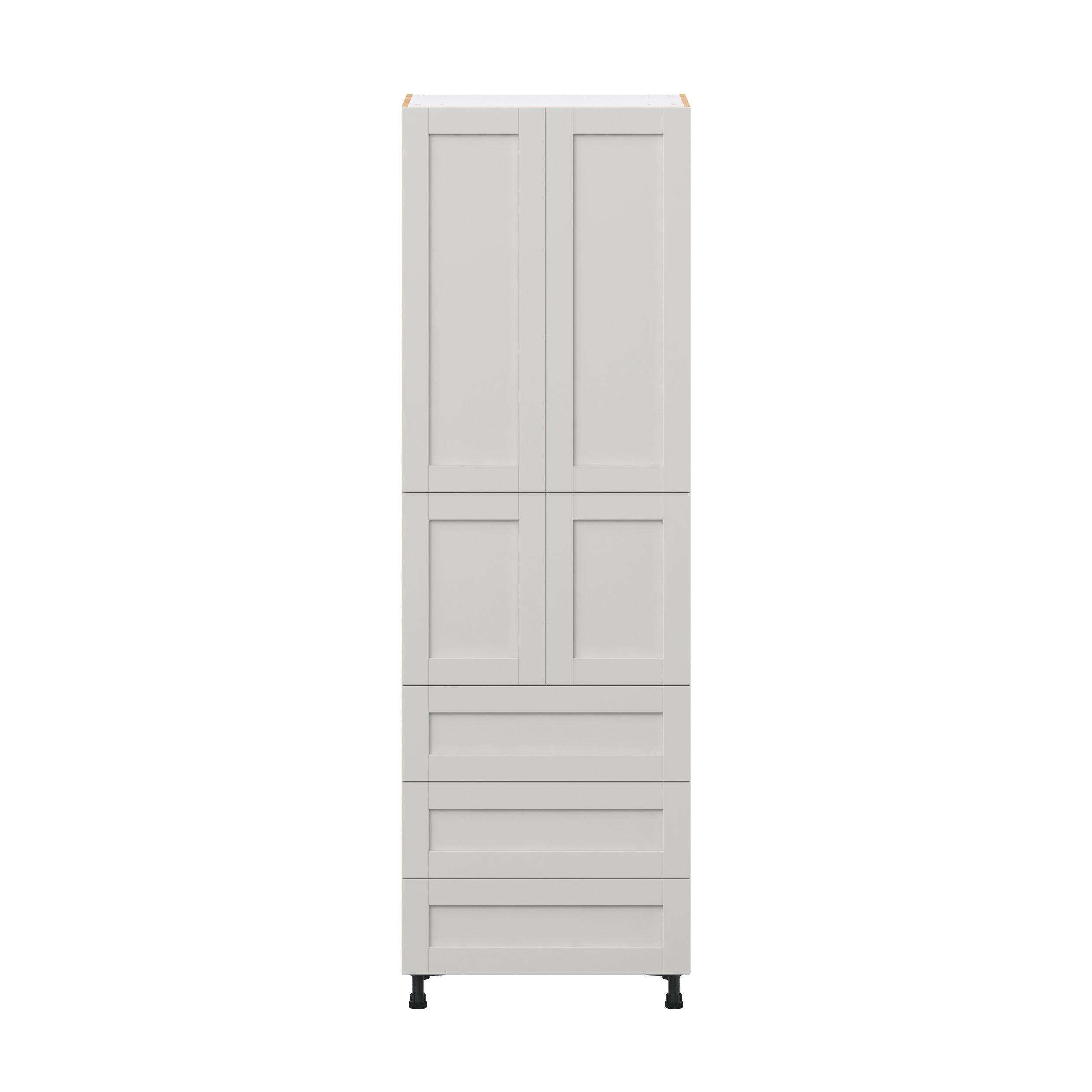 Summerhill 30 in. Light Gray Door and Drawer Pantry Cabinet with Inner Pull-Out