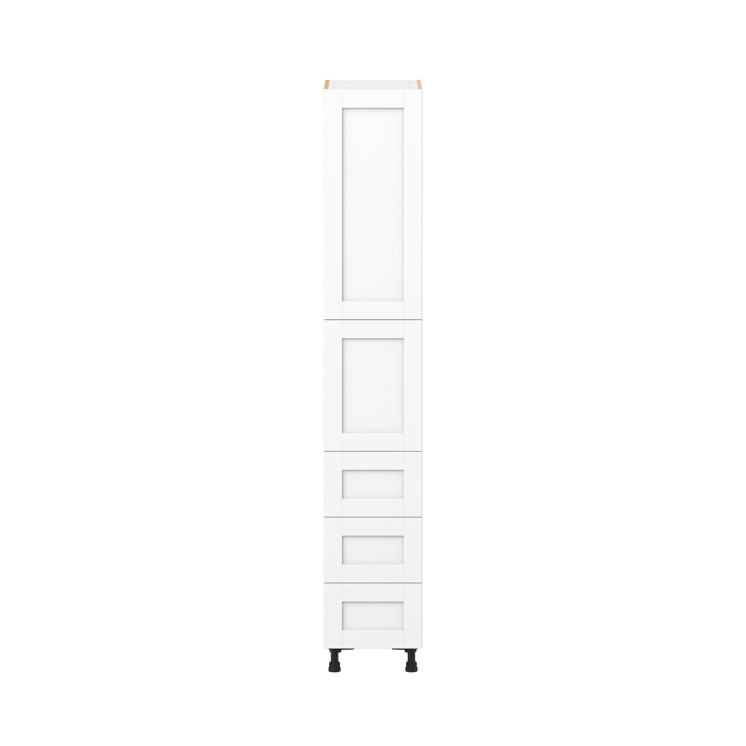 Summerhill 15 in. Bright White Door and Drawer Pantry Cabinet with Inner Pull-Out