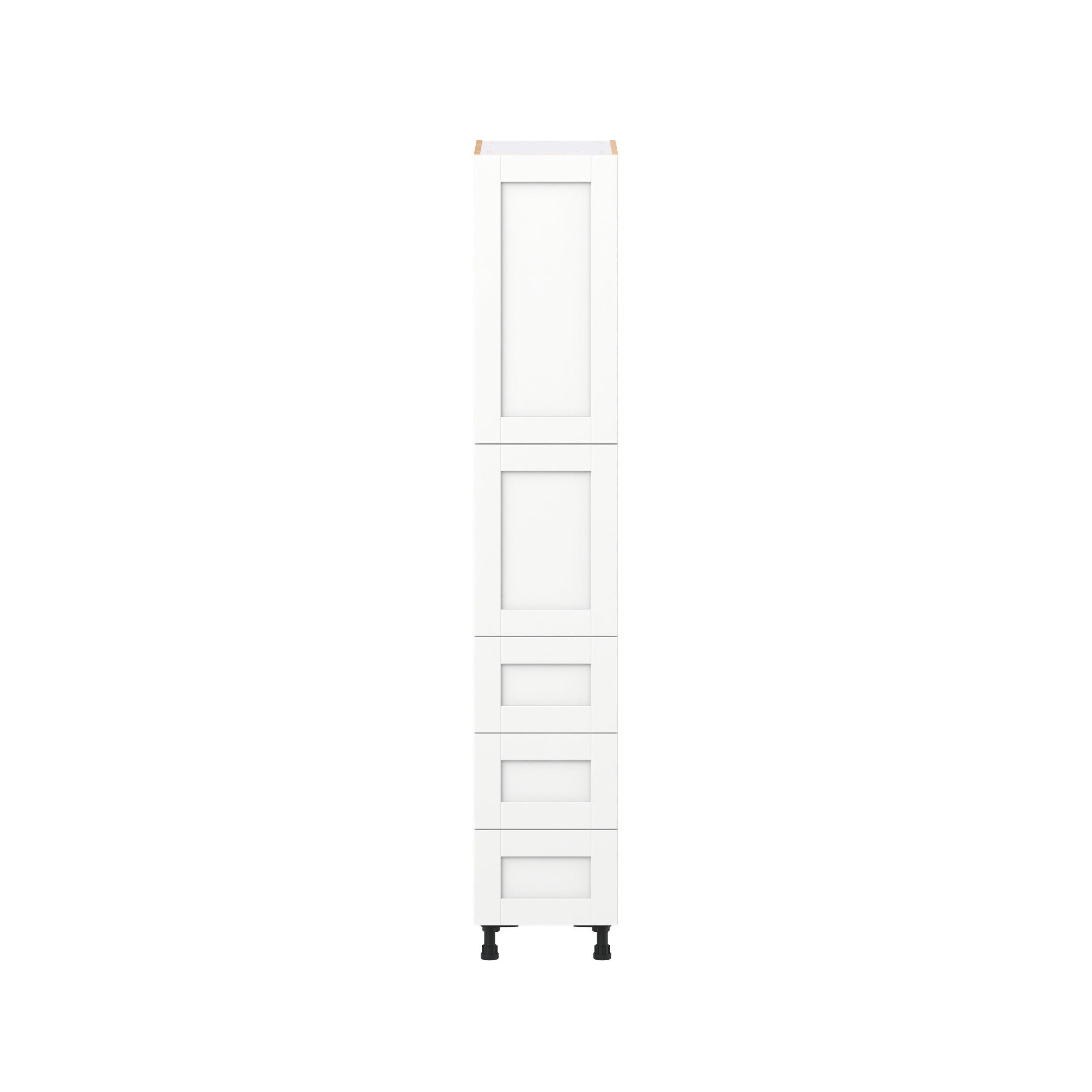 Summerhill 15 in. Bright White Door and Drawer Pantry Cabinet with Inner Pull-Out