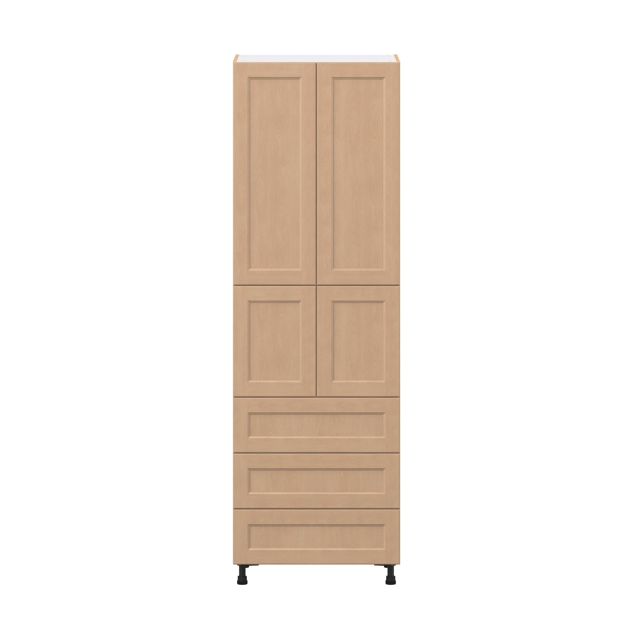 Sugarhill 30 in. Stained Sugar Cookie Door and Drawer Pantry Cabinet with Inner Pull-Out