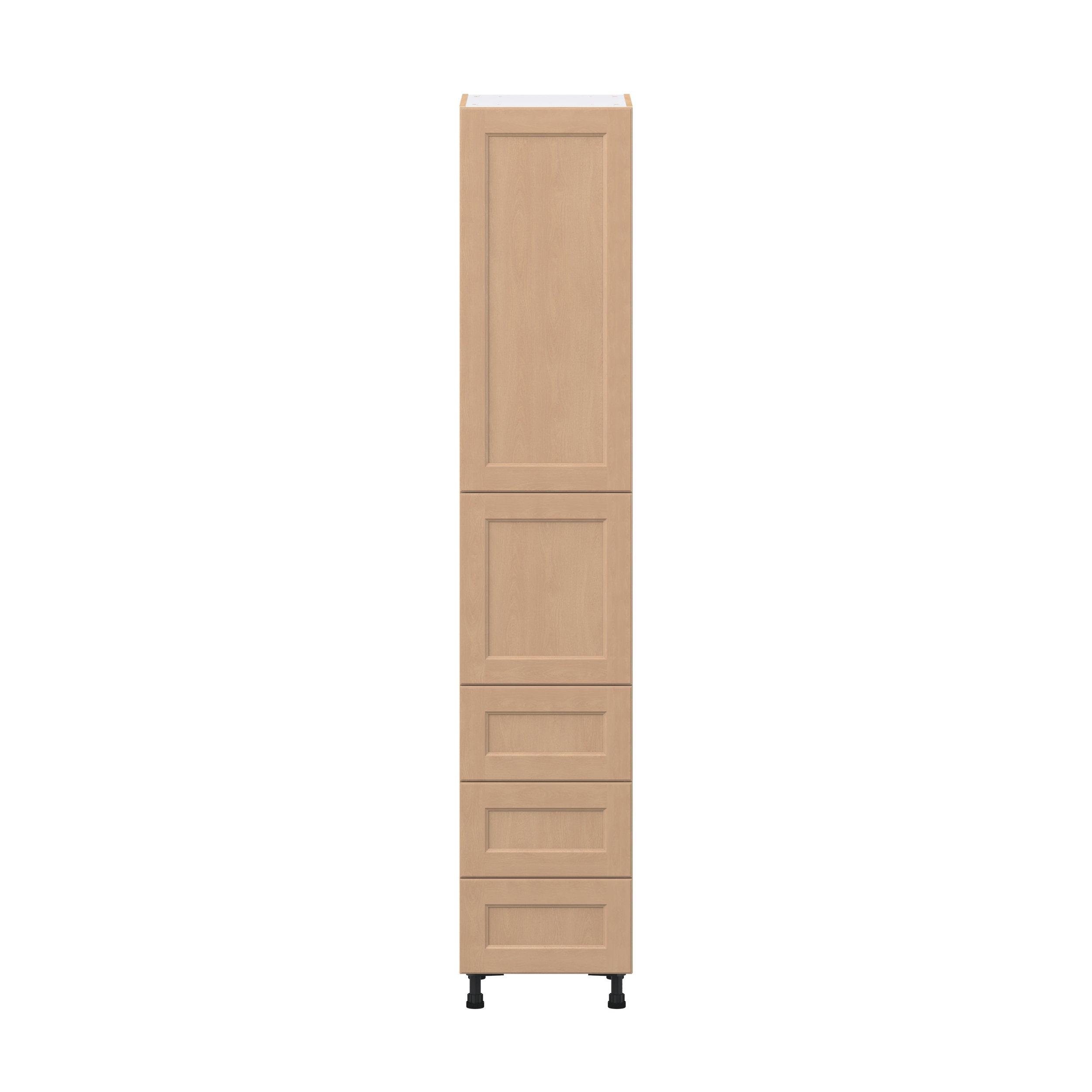 Sugarhill 18 in. Stained Sugar Cookie Door and Drawer Pantry Cabinet with Inner Pull-Out