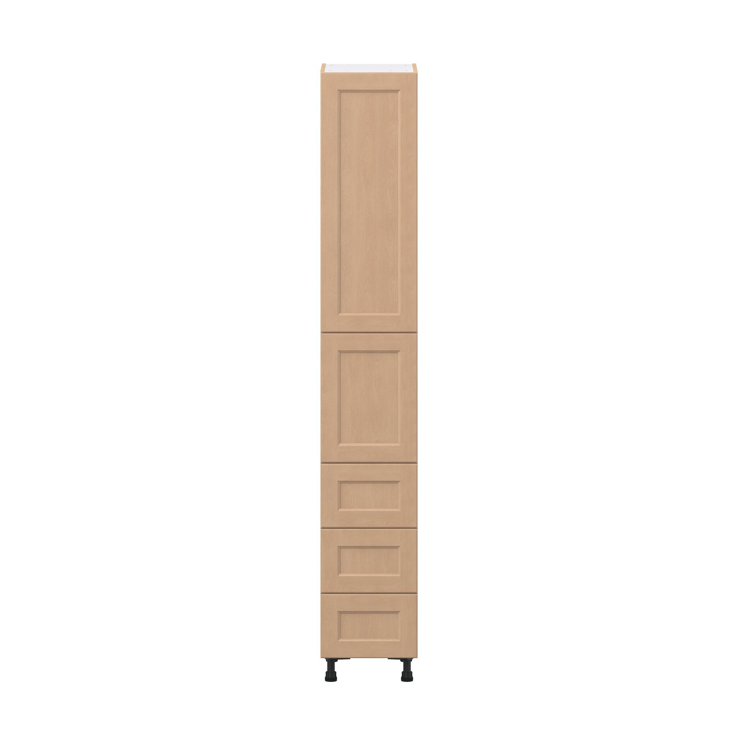 Sugarhill 15 in. Stained Sugar Cookie Door and Drawer Pantry Cabinet with Inner Pull-Out
