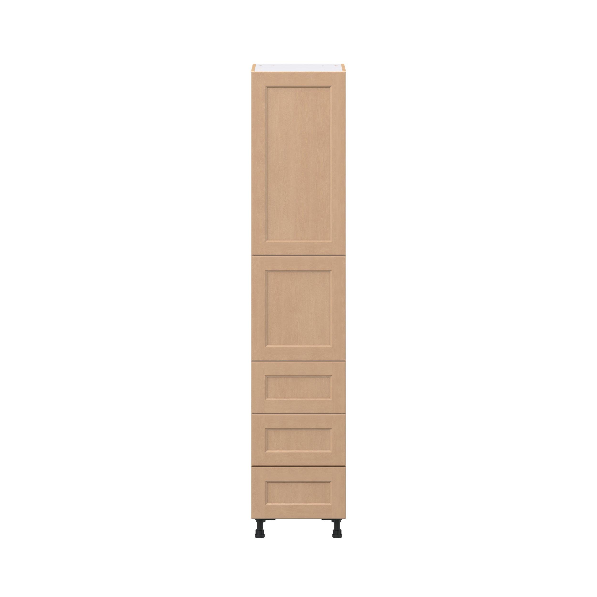 Sugarhill 18 in. Stained Sugar Cookie Door and Drawer Pantry Cabinet with Inner Pull-Out