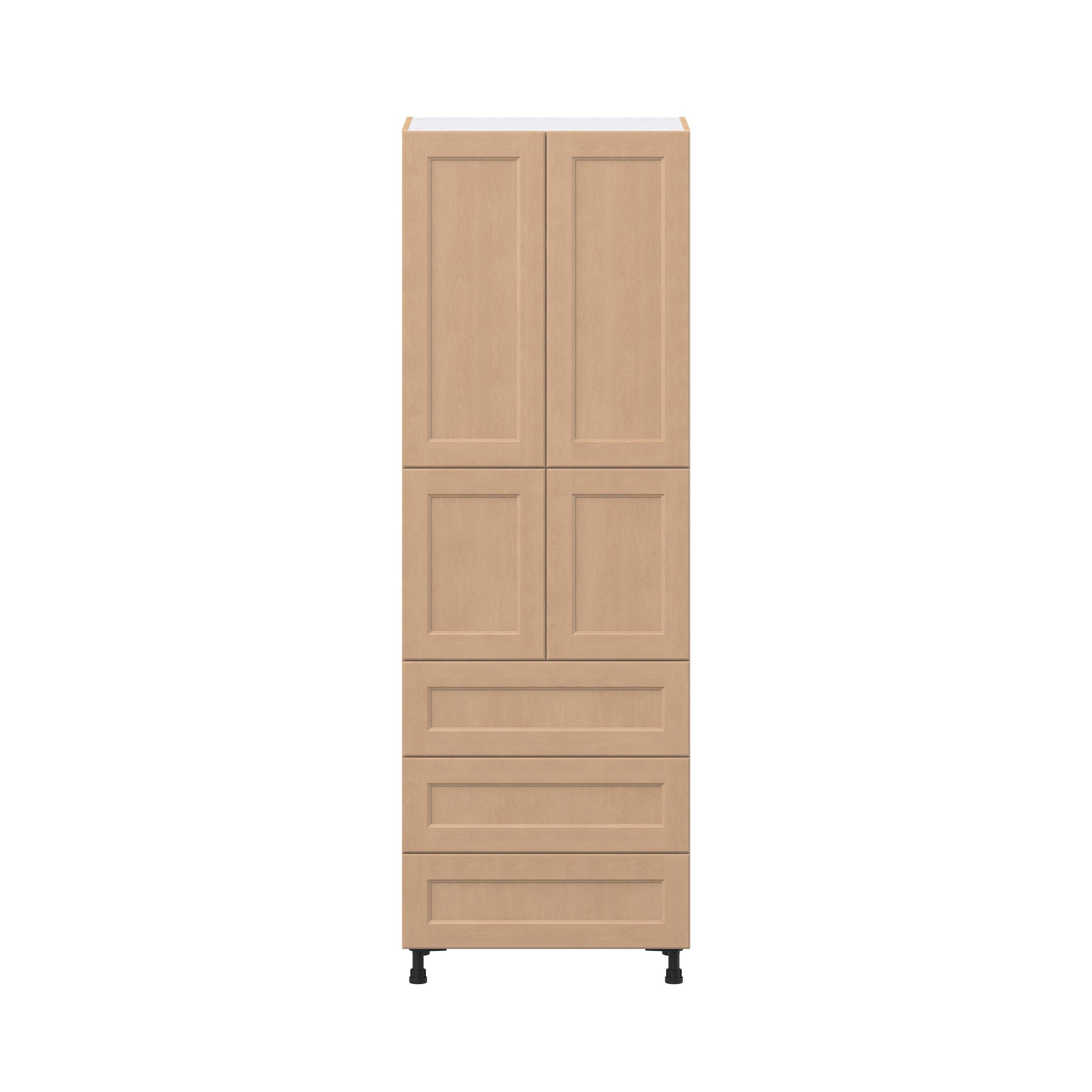 Sugarhill 30 in. Stained Sugar Cookie Door and Drawer Pantry Cabinet with Inner Pull-Out